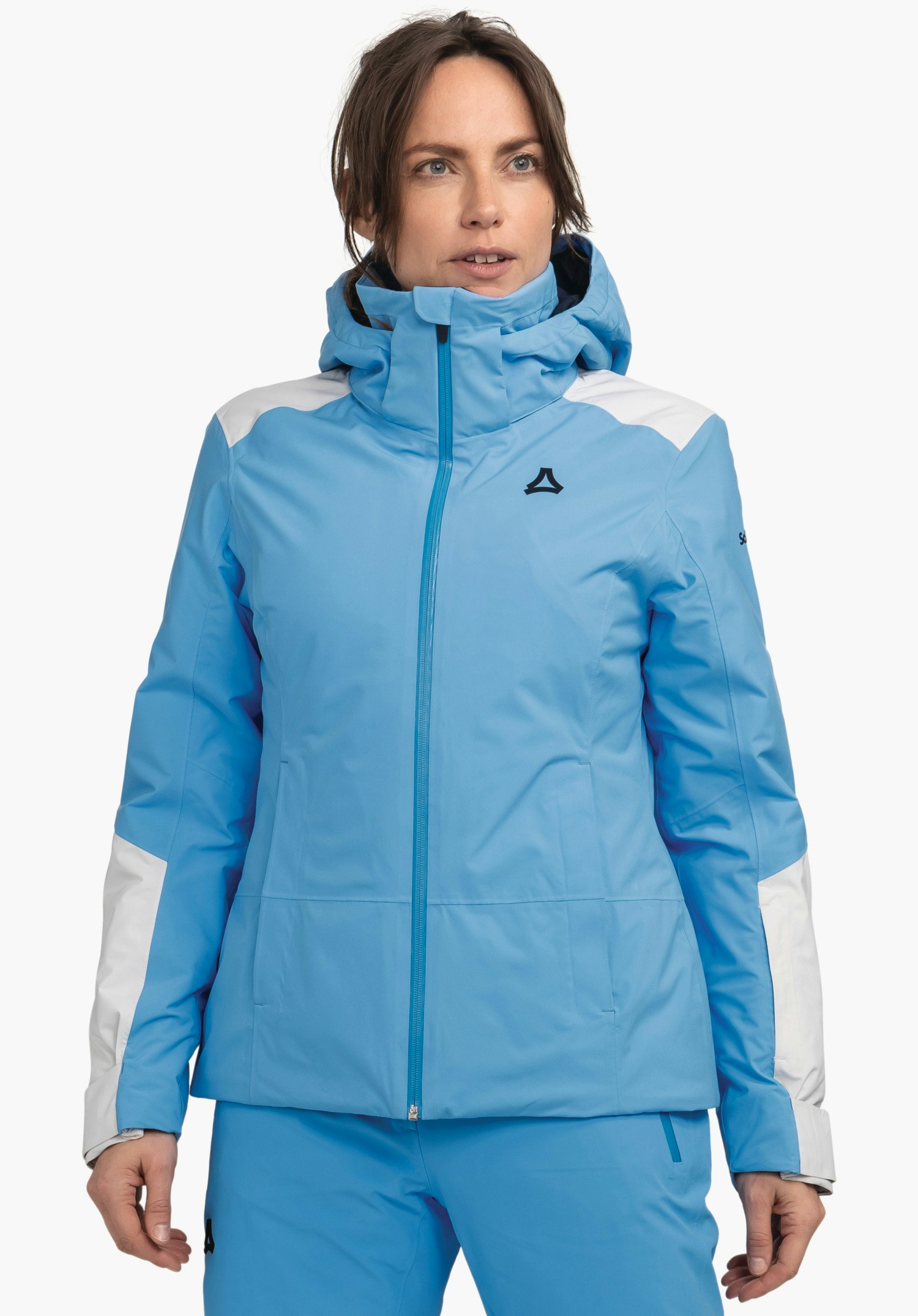 Sporty color block ski jacket