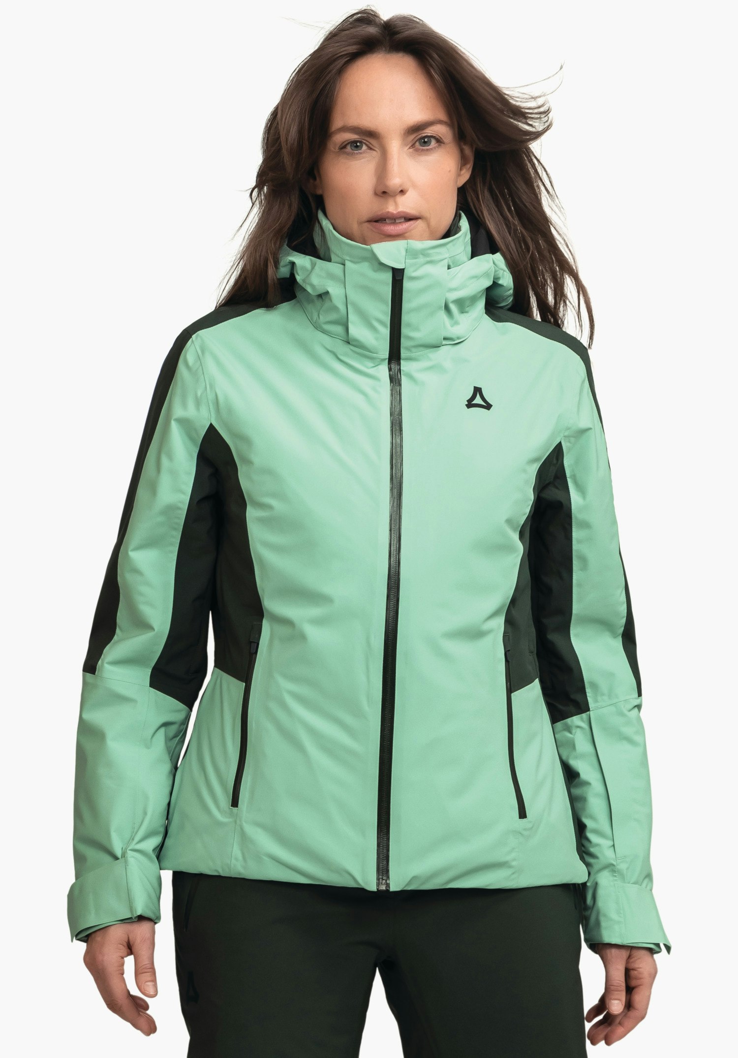 Color Block ski jacket with ventilation