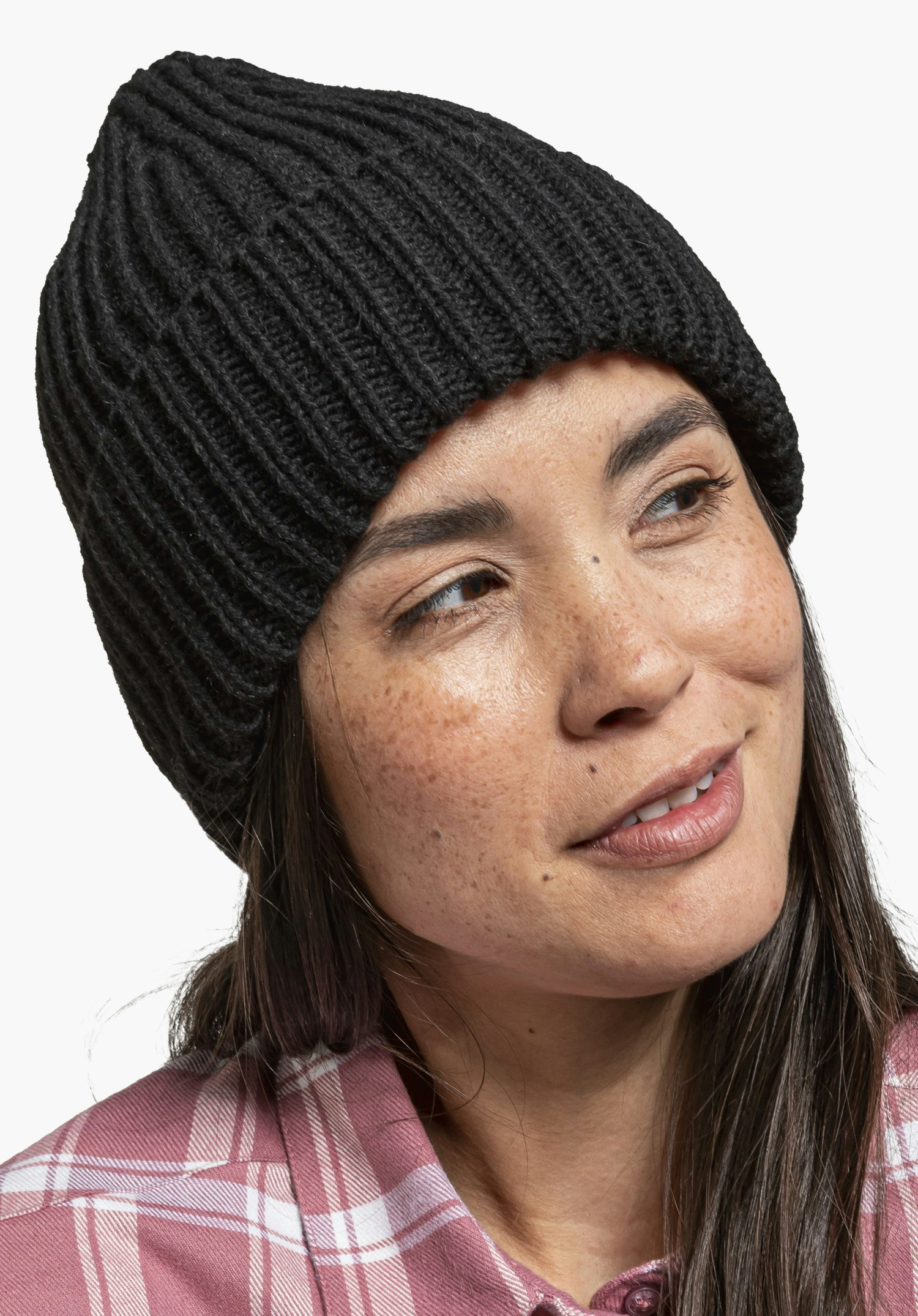 Rib-knit hat with soft fleece lining