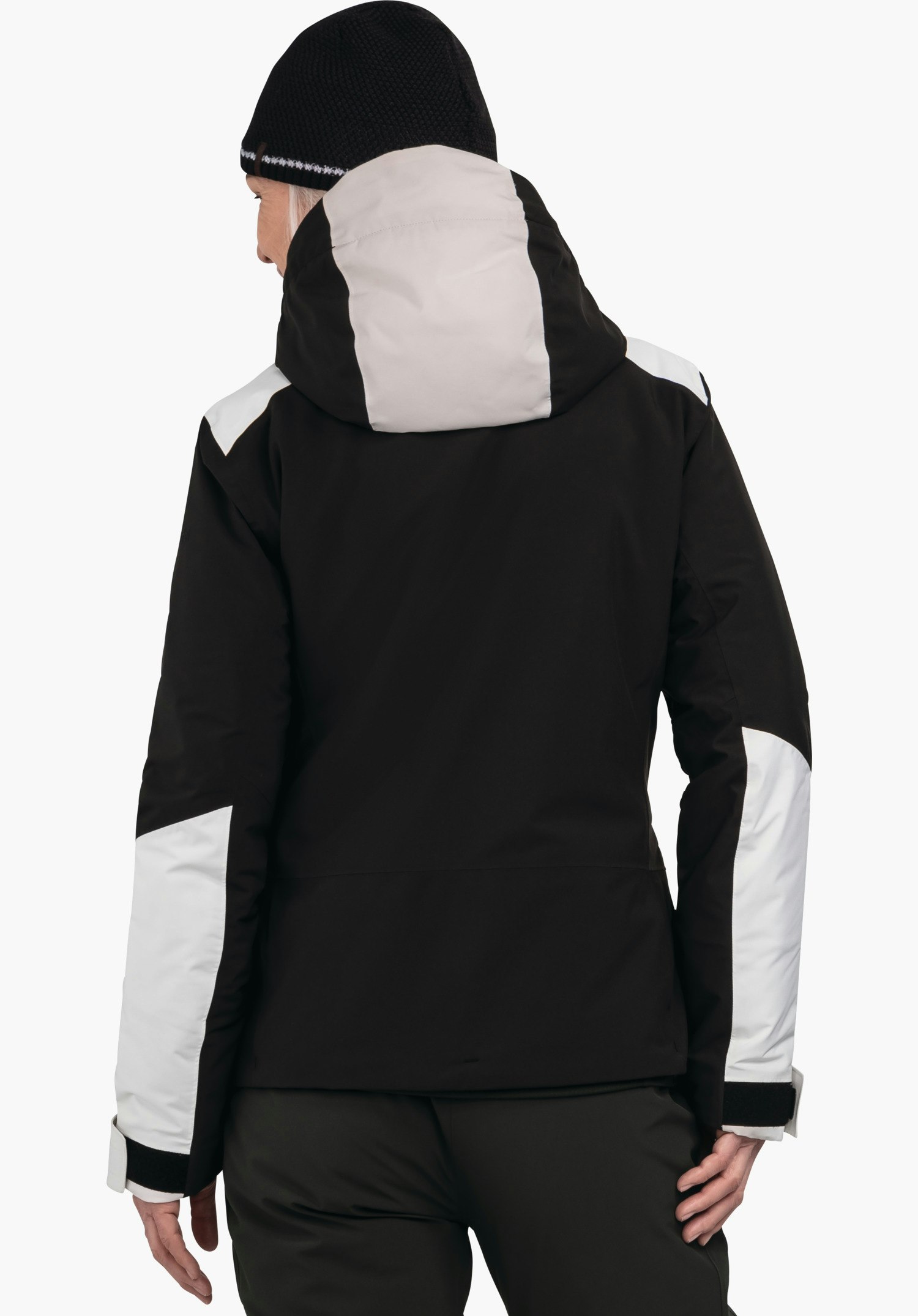 Sporty color block ski jacket