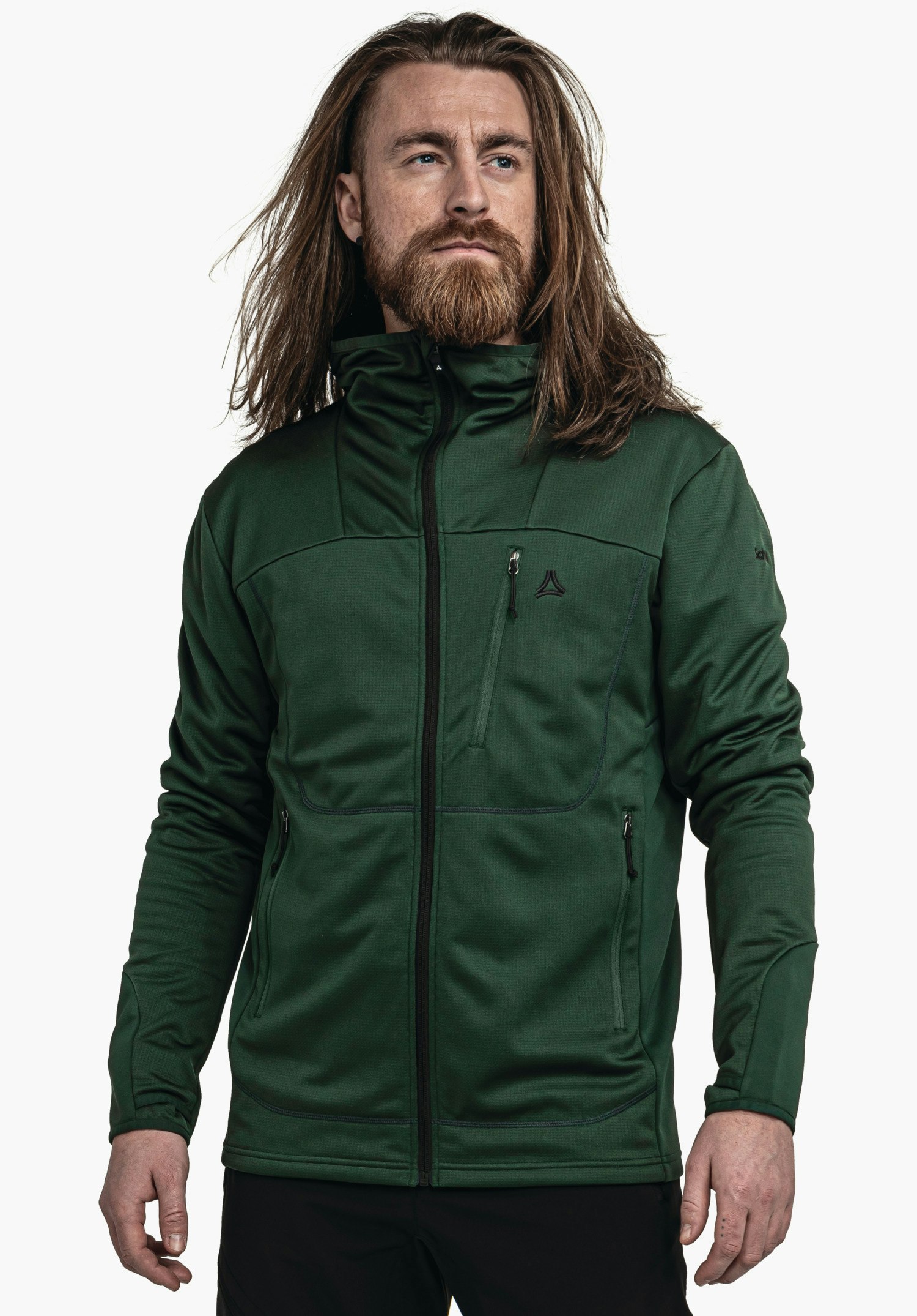 Fleece hoody with maximum freedom of movement