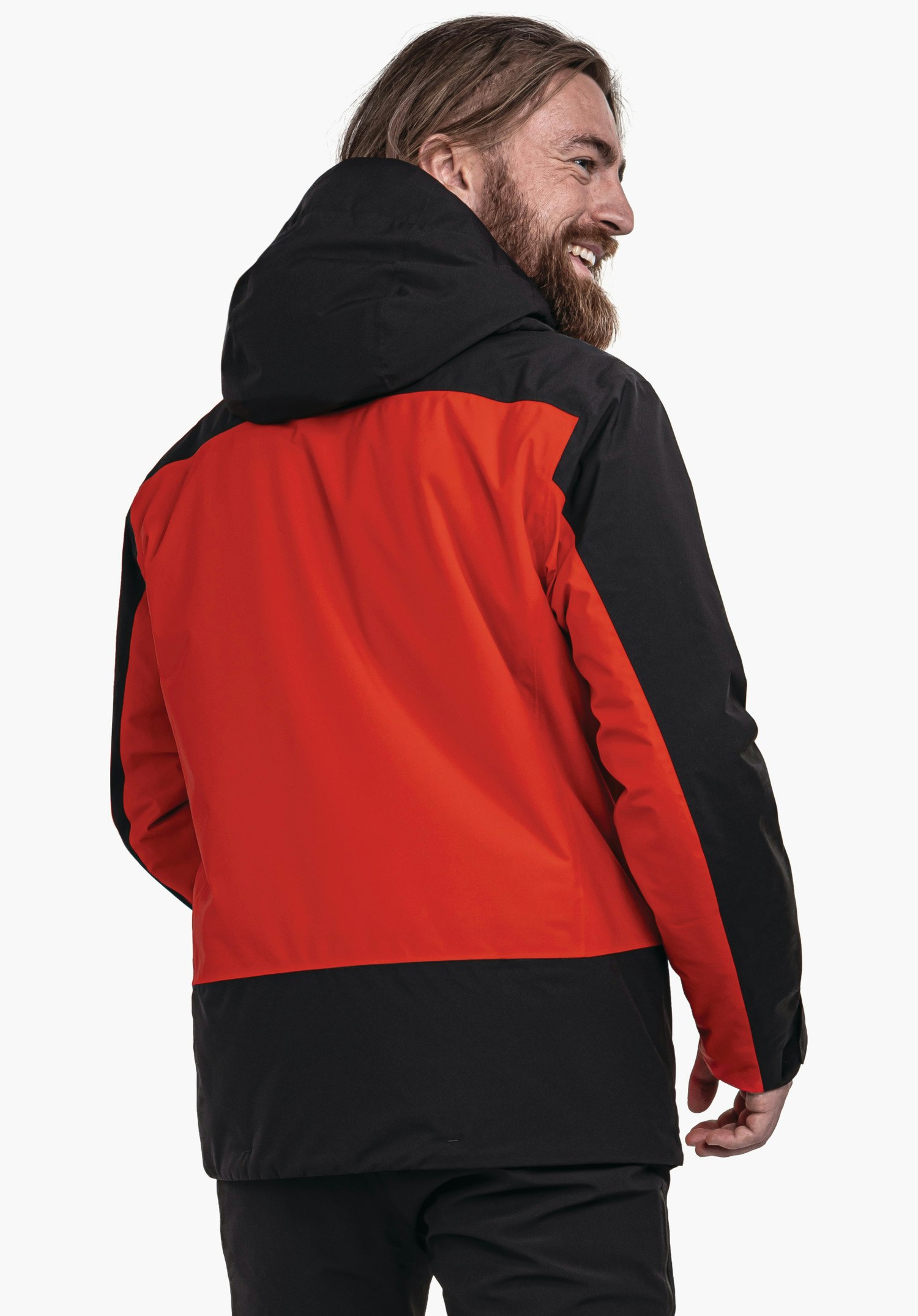 Sporty color block ski jacket