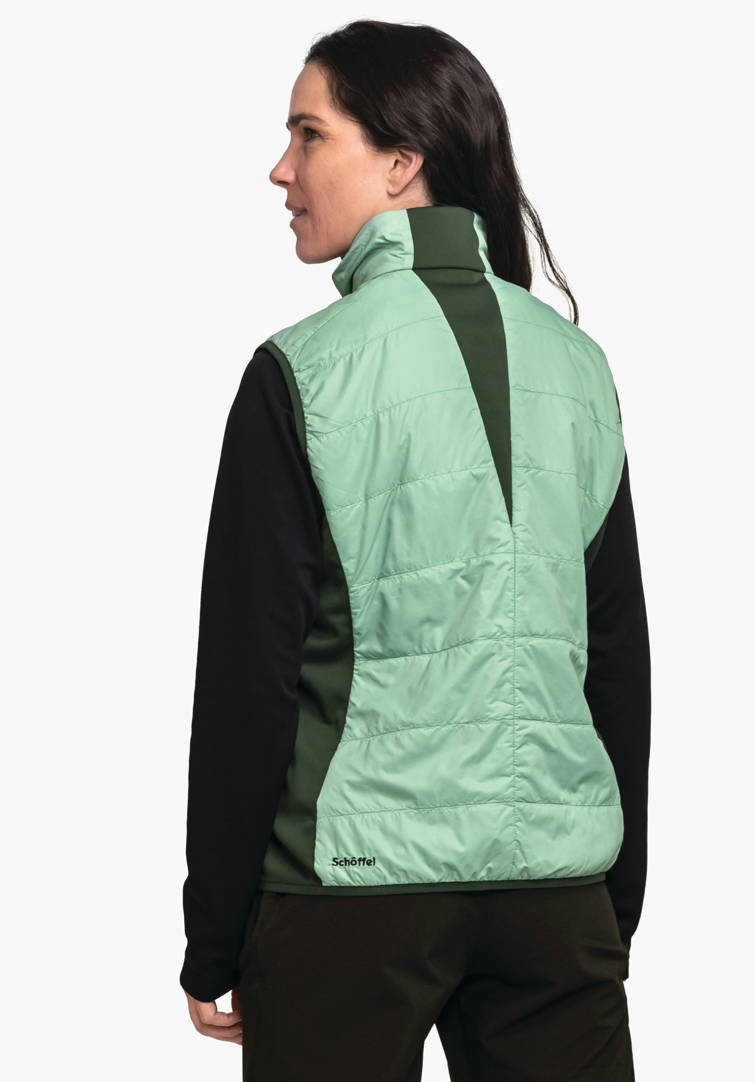 Windproof hybrid vest for hiking