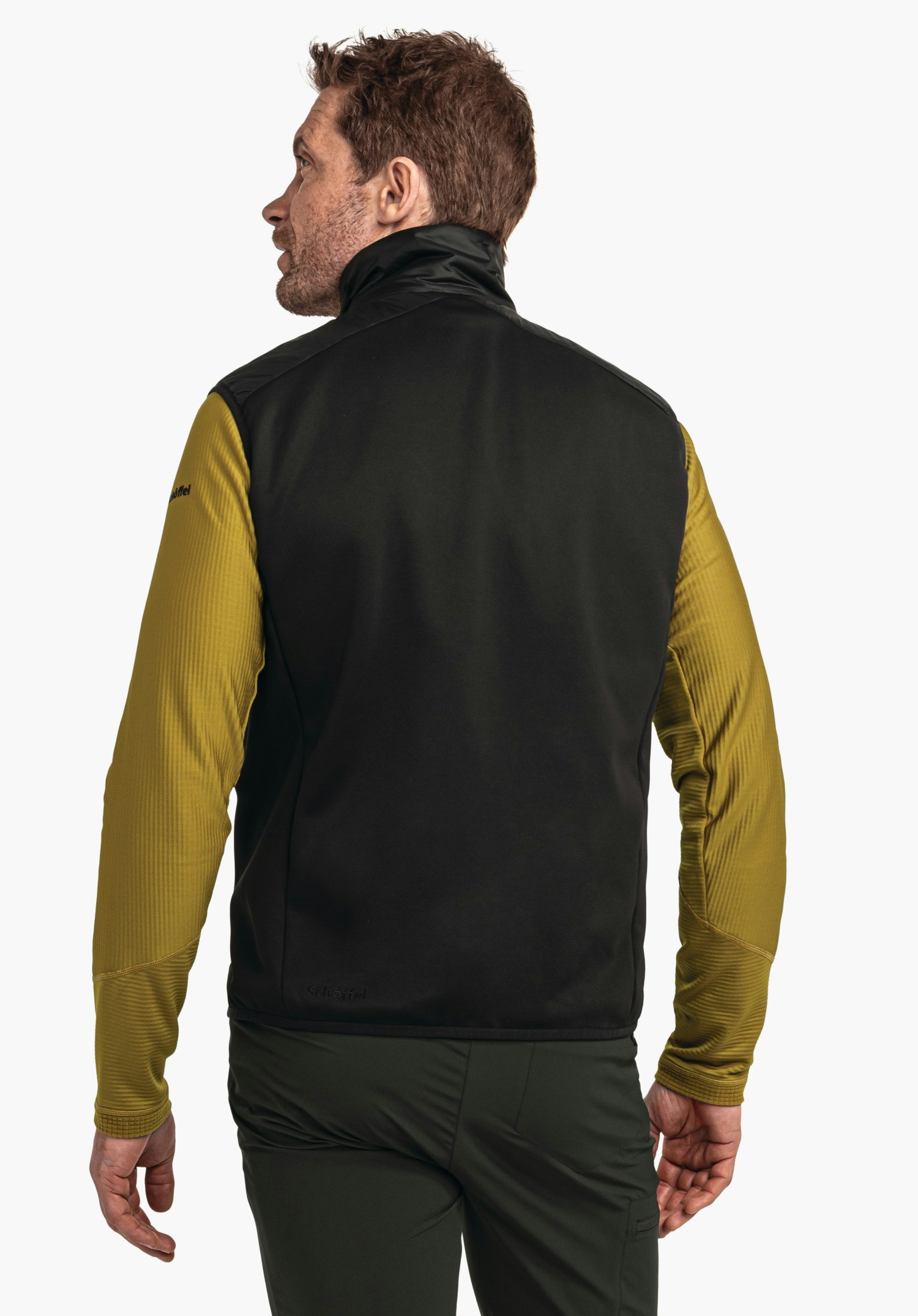 Windproof hybrid vest for hiking