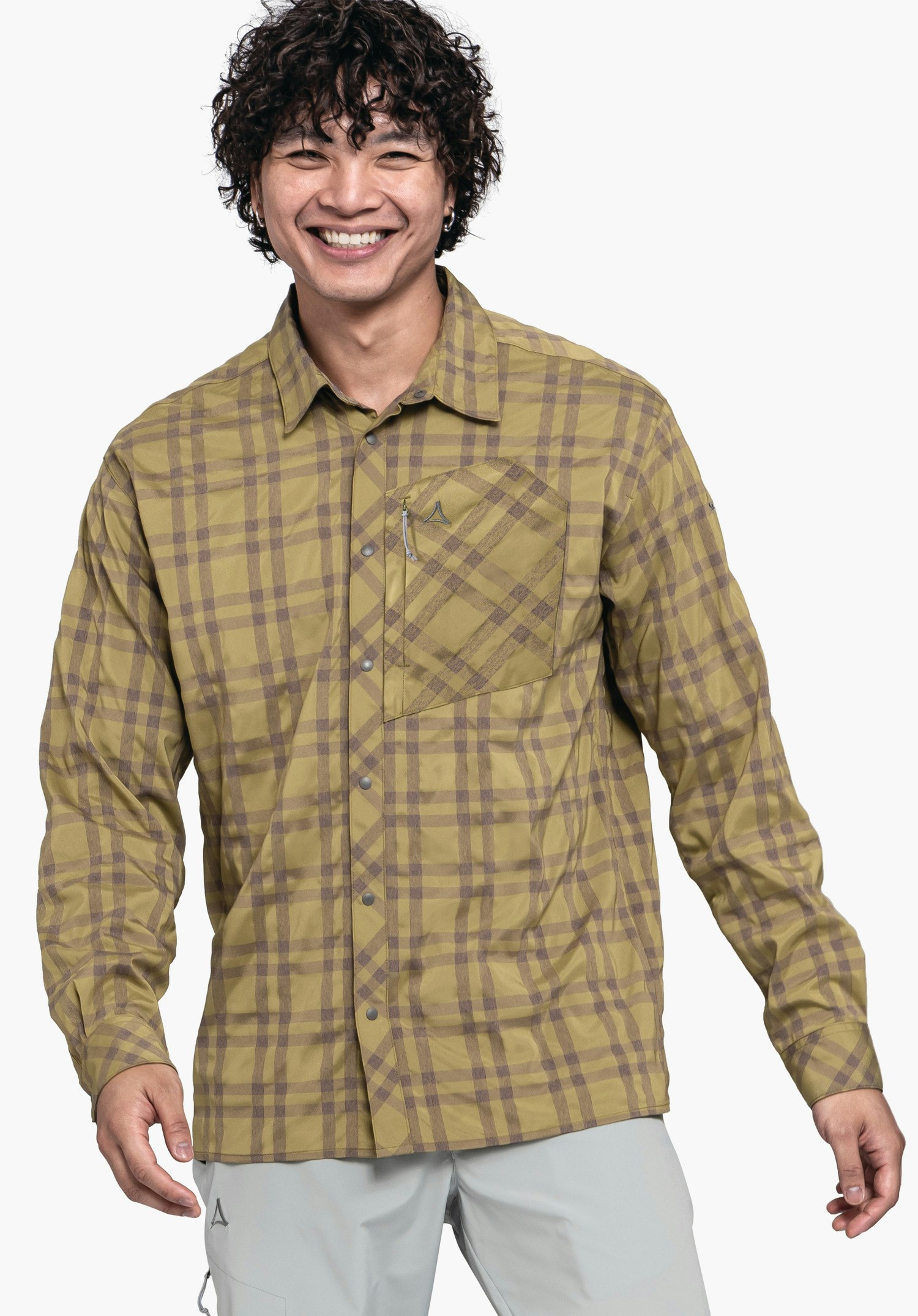 Shirt with zippered breast pocket