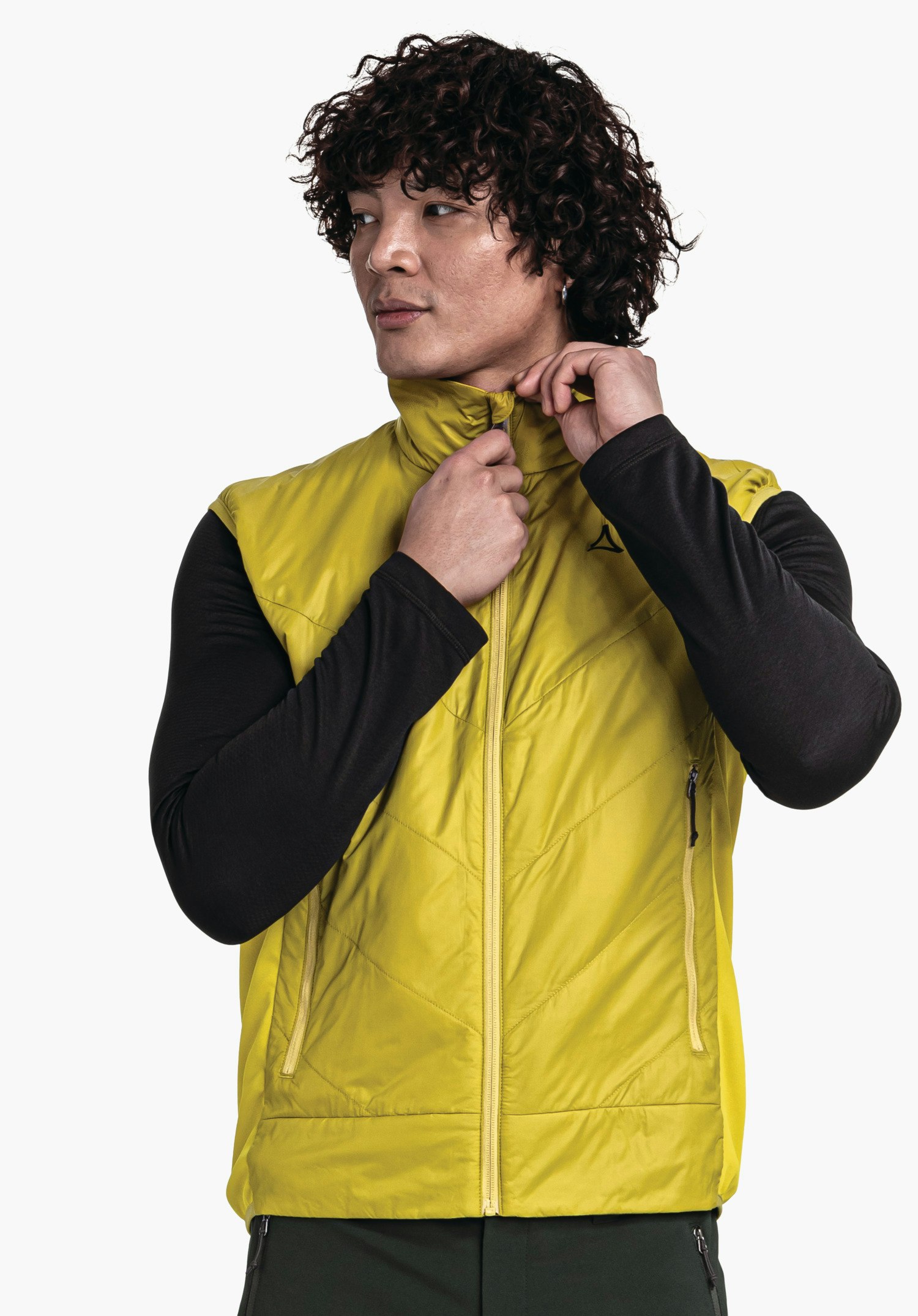 Windproof hybrid vest for hiking