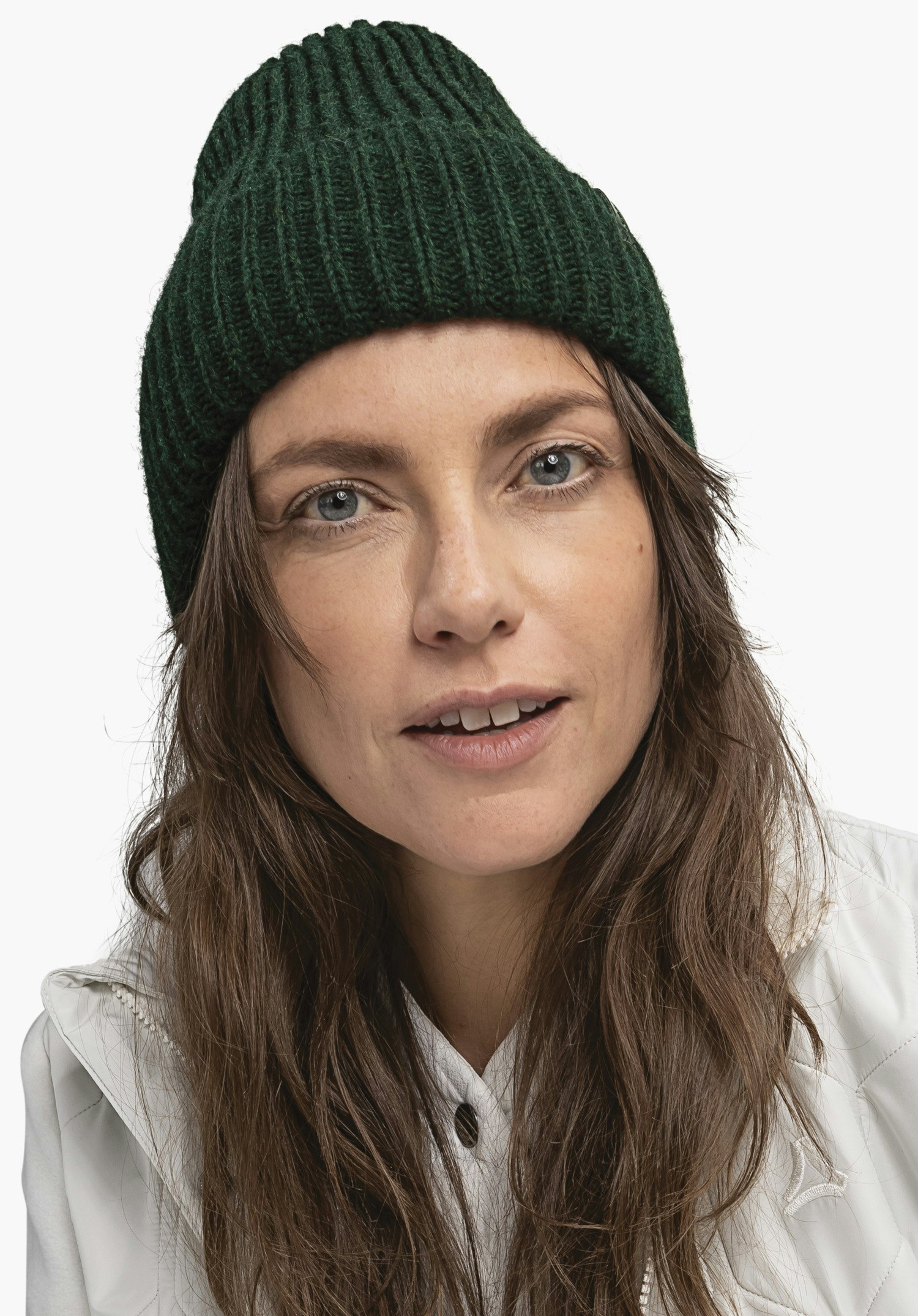 Rib-knit hat with soft fleece lining
