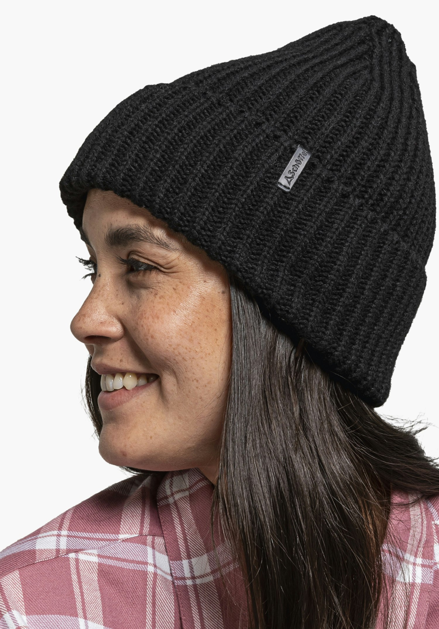 Rib-knit hat with soft fleece lining