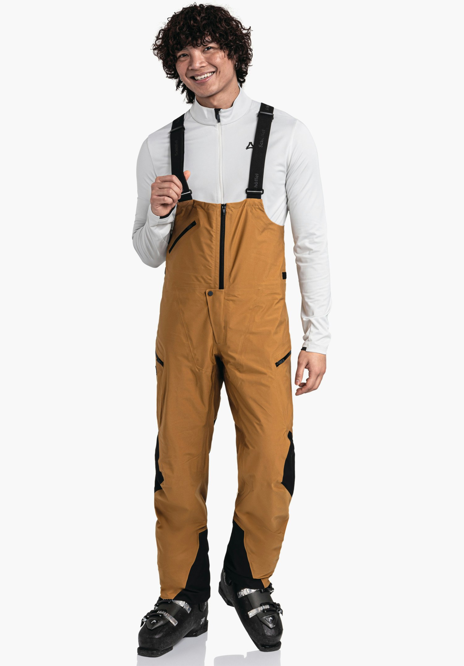 High-tech hardshell pants with thermal zones