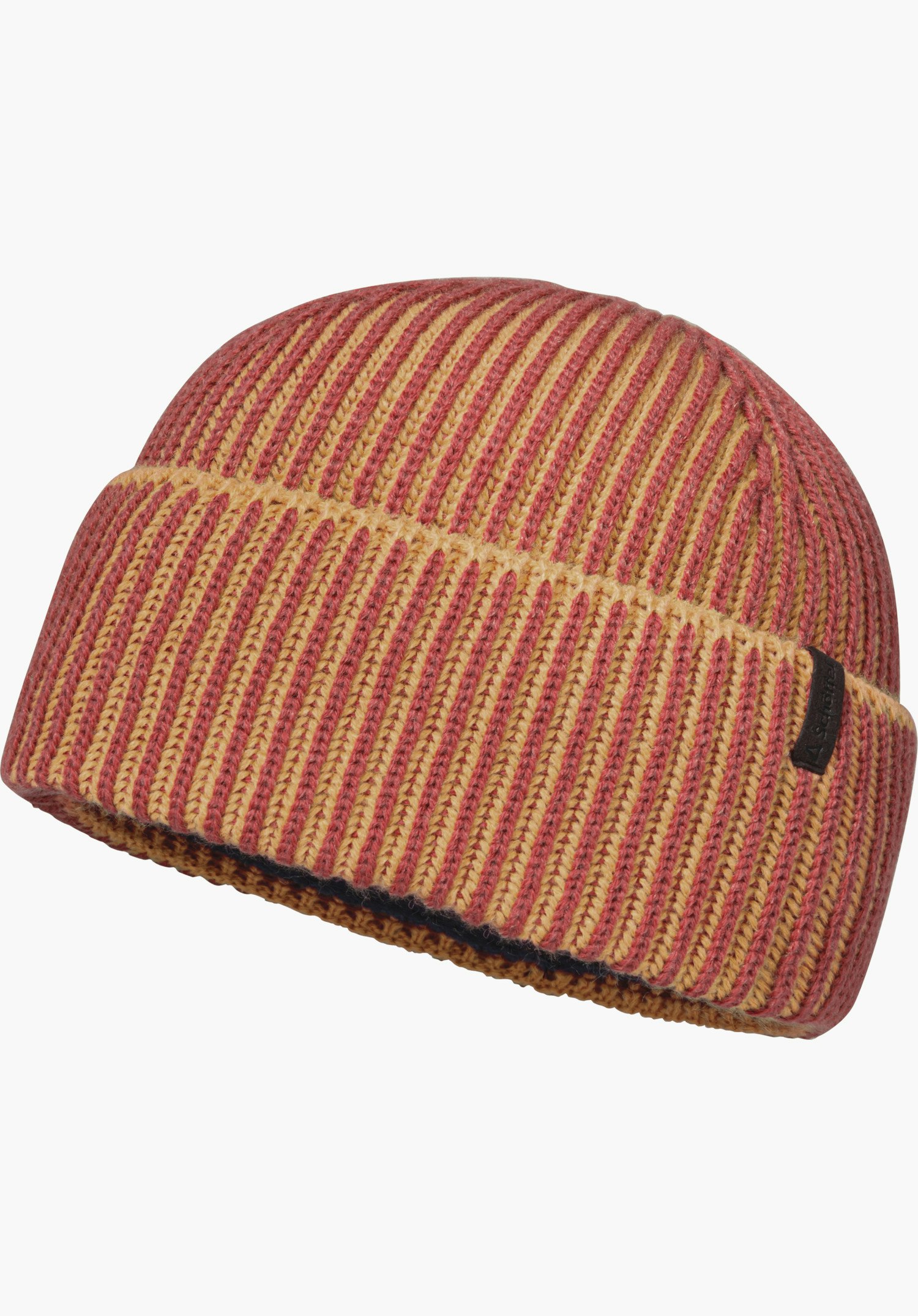 Rib knit hat in 2 tone look