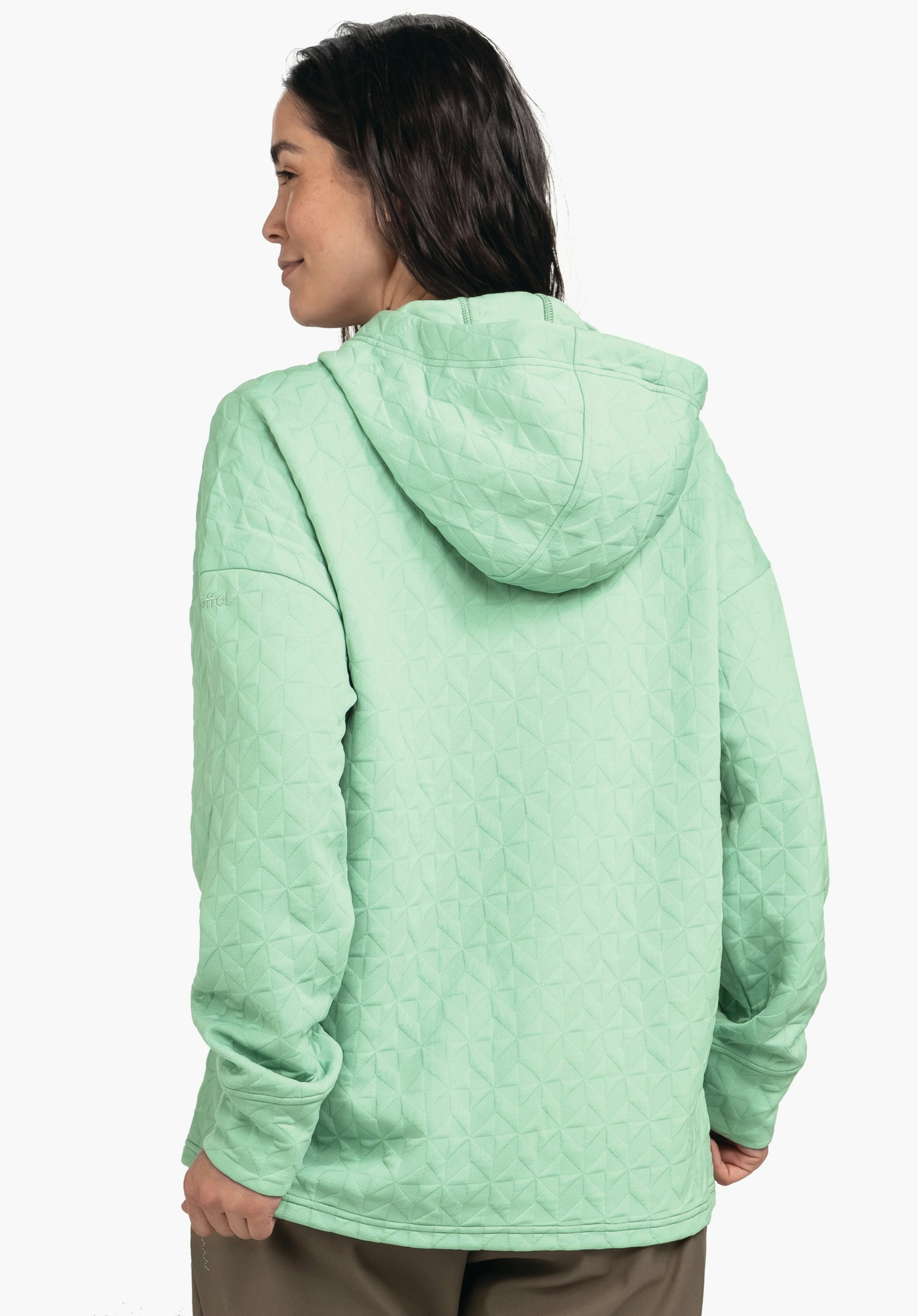 Jacquard hoodie with graphic structure