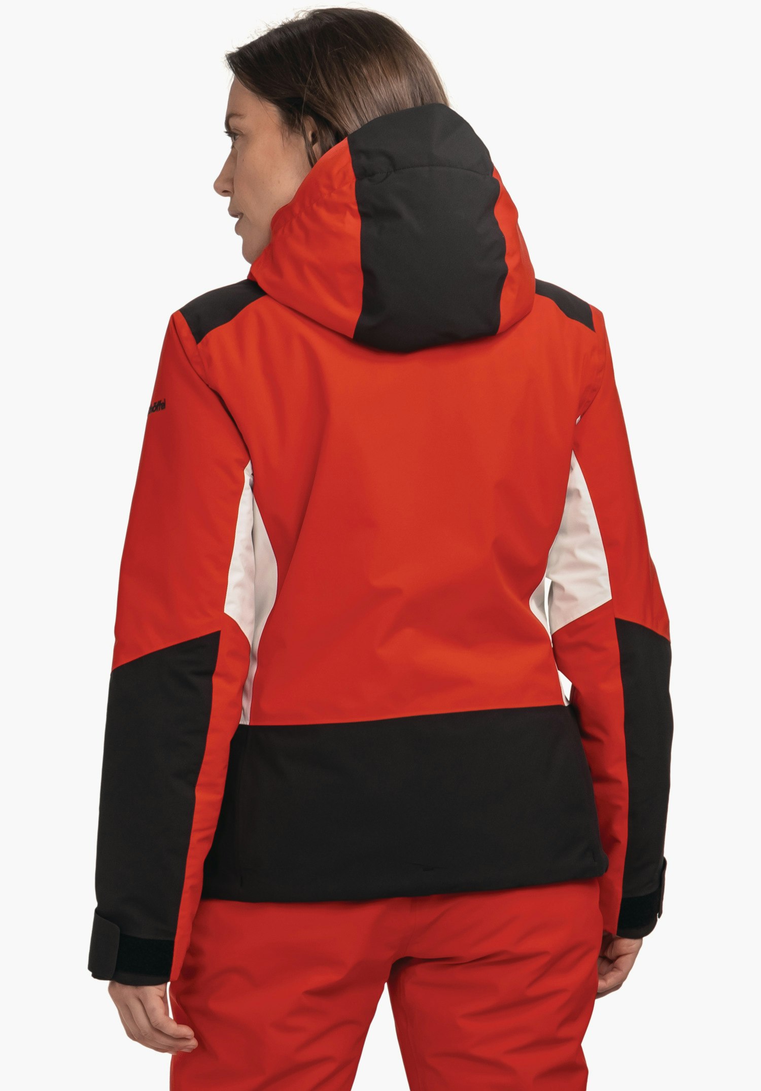 Sporty color block ski jacket