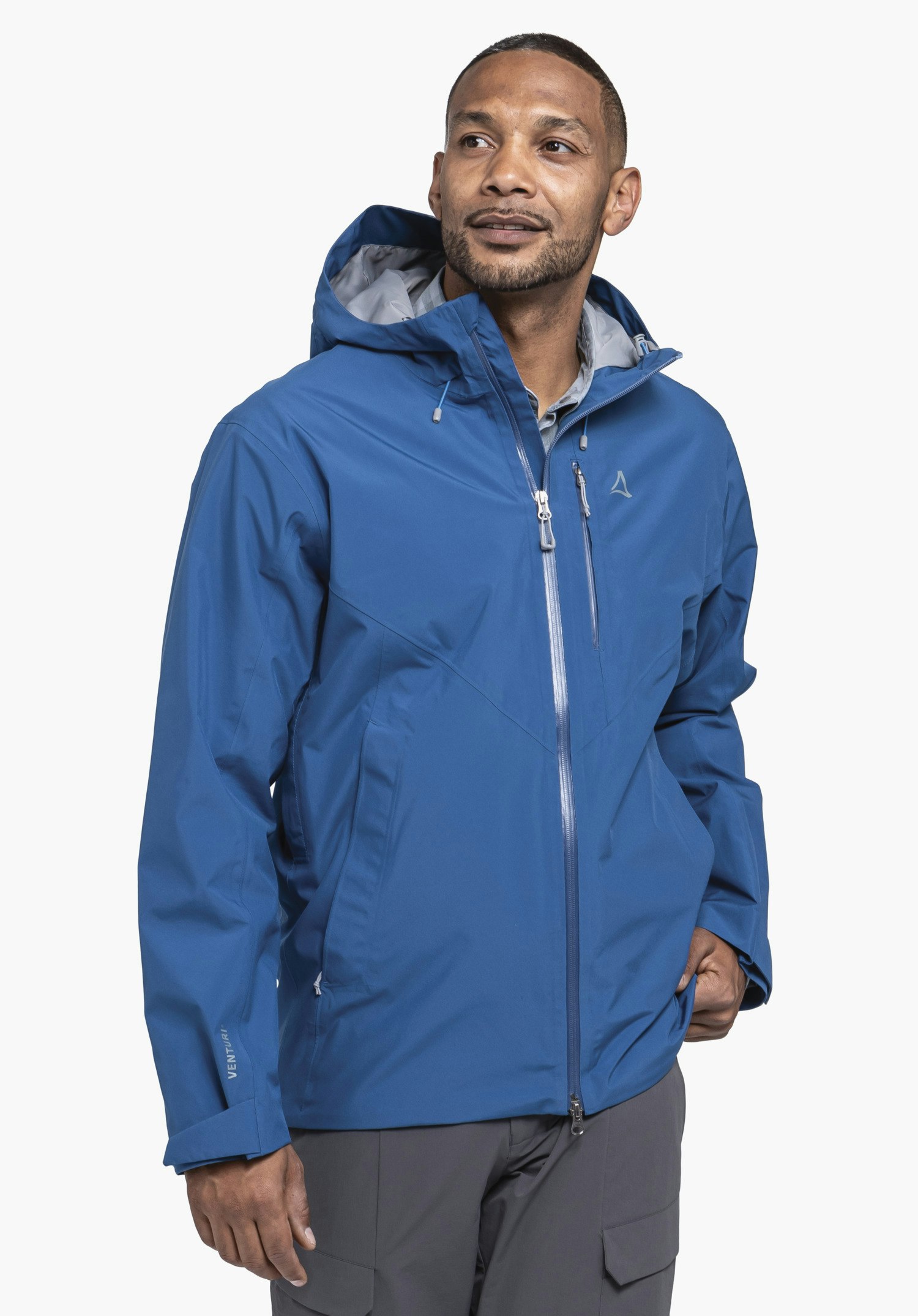 Waterproof hiking jacket with chest pocket