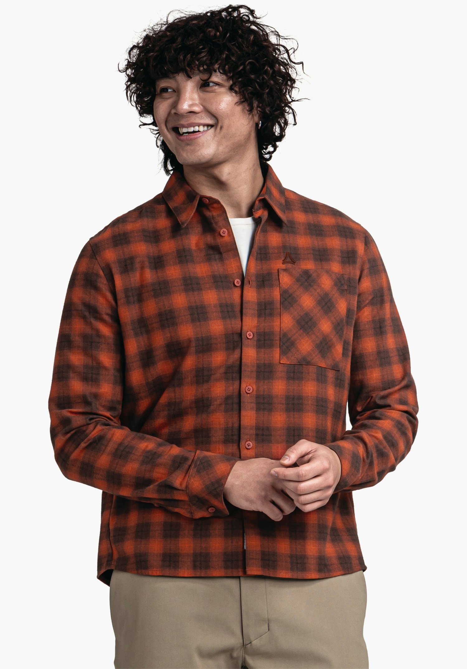 Soft flannel shirt with check pattern