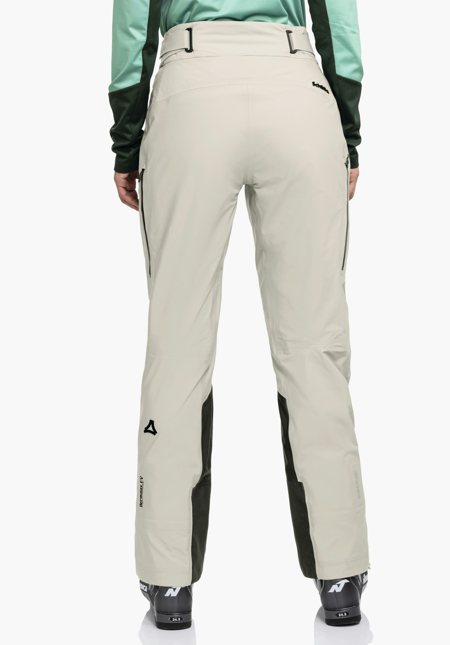 High-tech hardshell pants with thermal zones