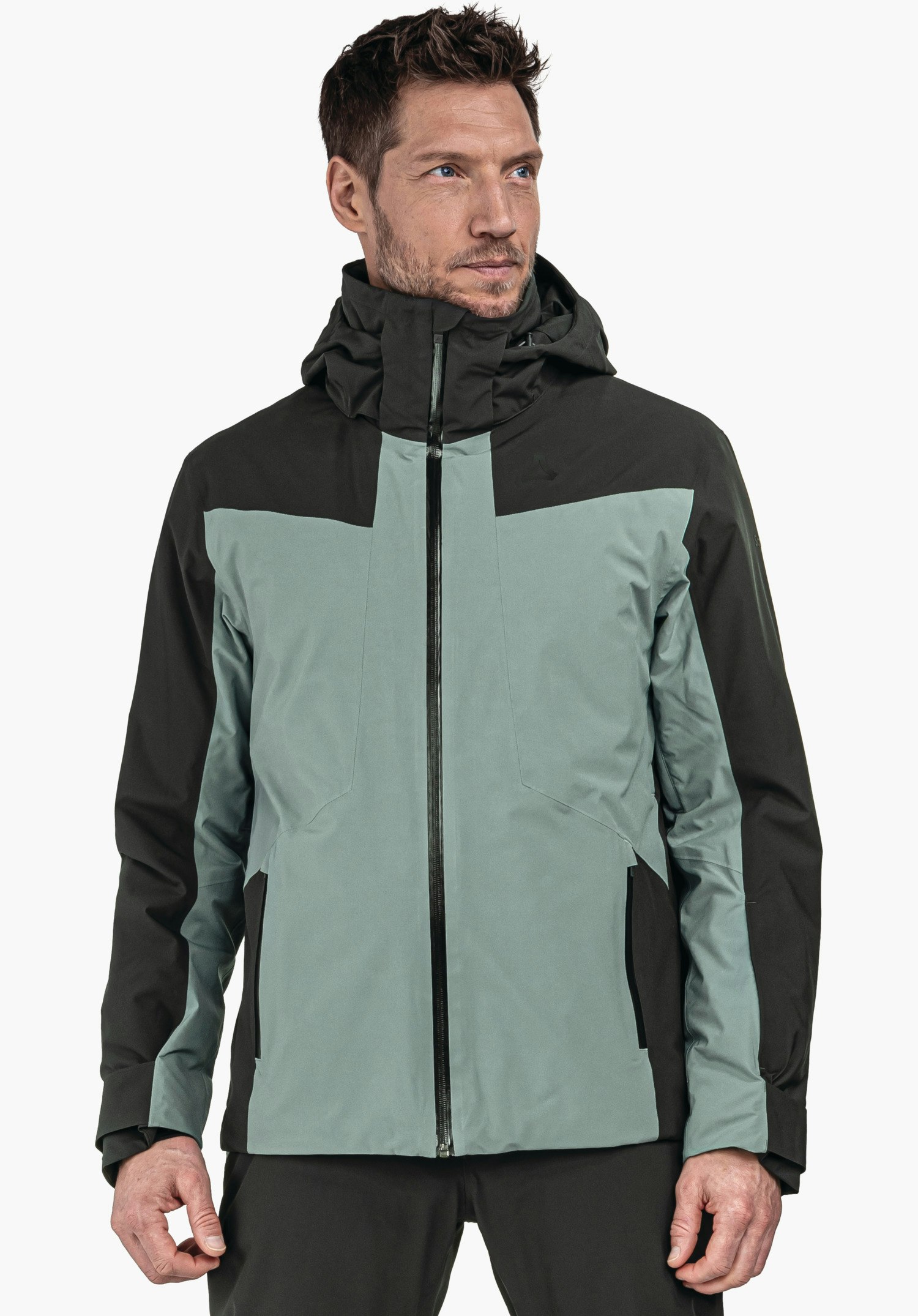 Color Block ski jacket with ventilation
