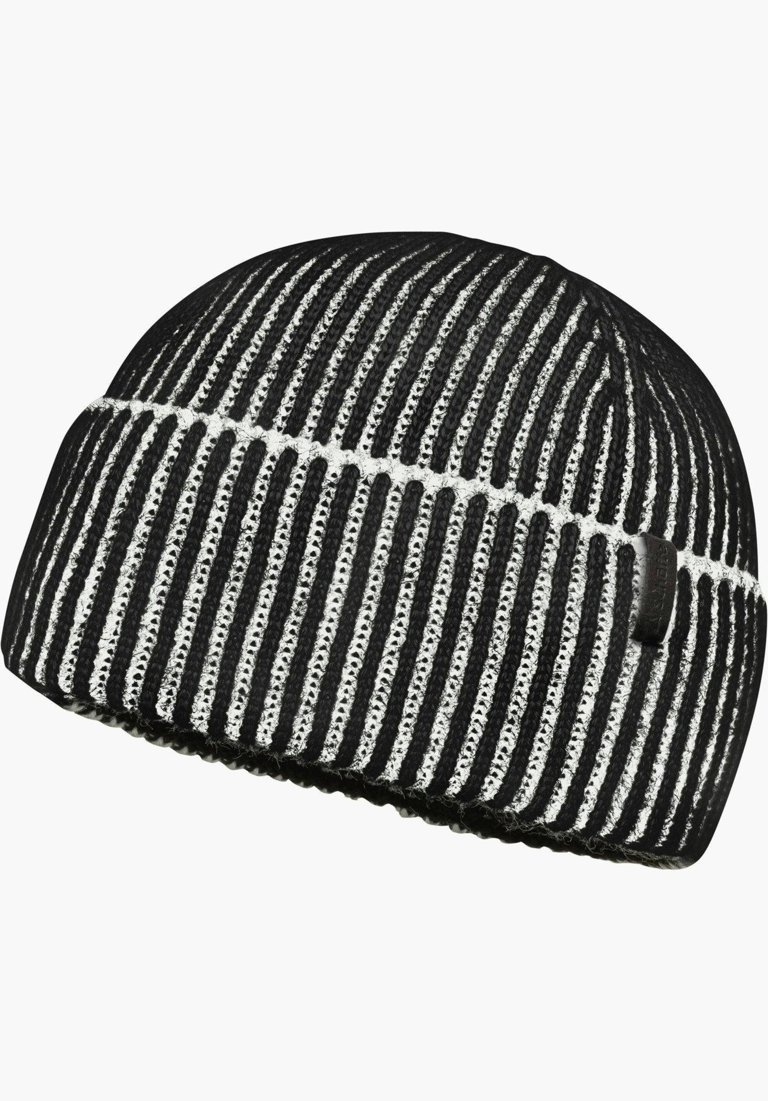 Rib knit hat in 2 tone look