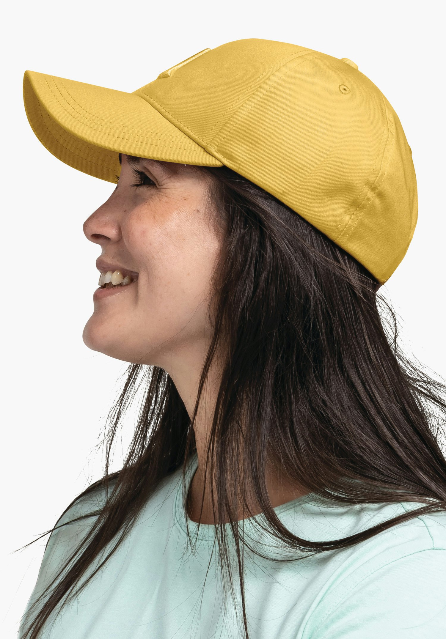 Baseball cap with curved peak