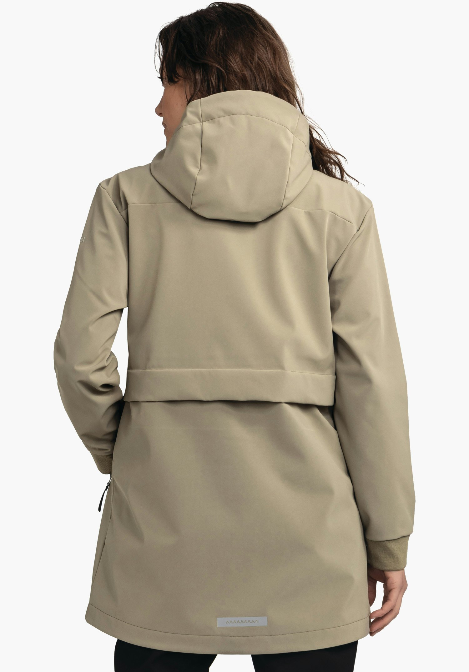 Softshell short coat with fleece lining
