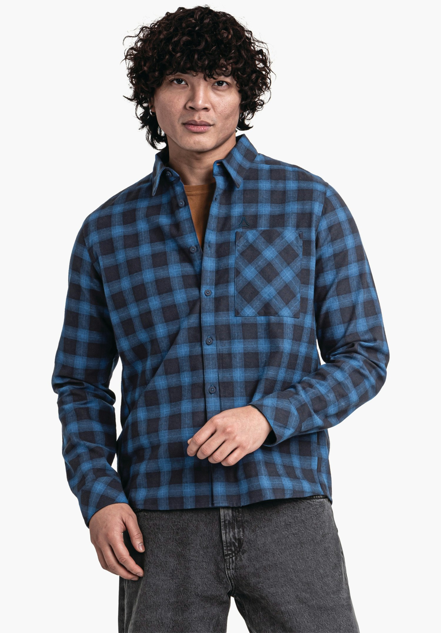 Soft flannel shirt with check pattern