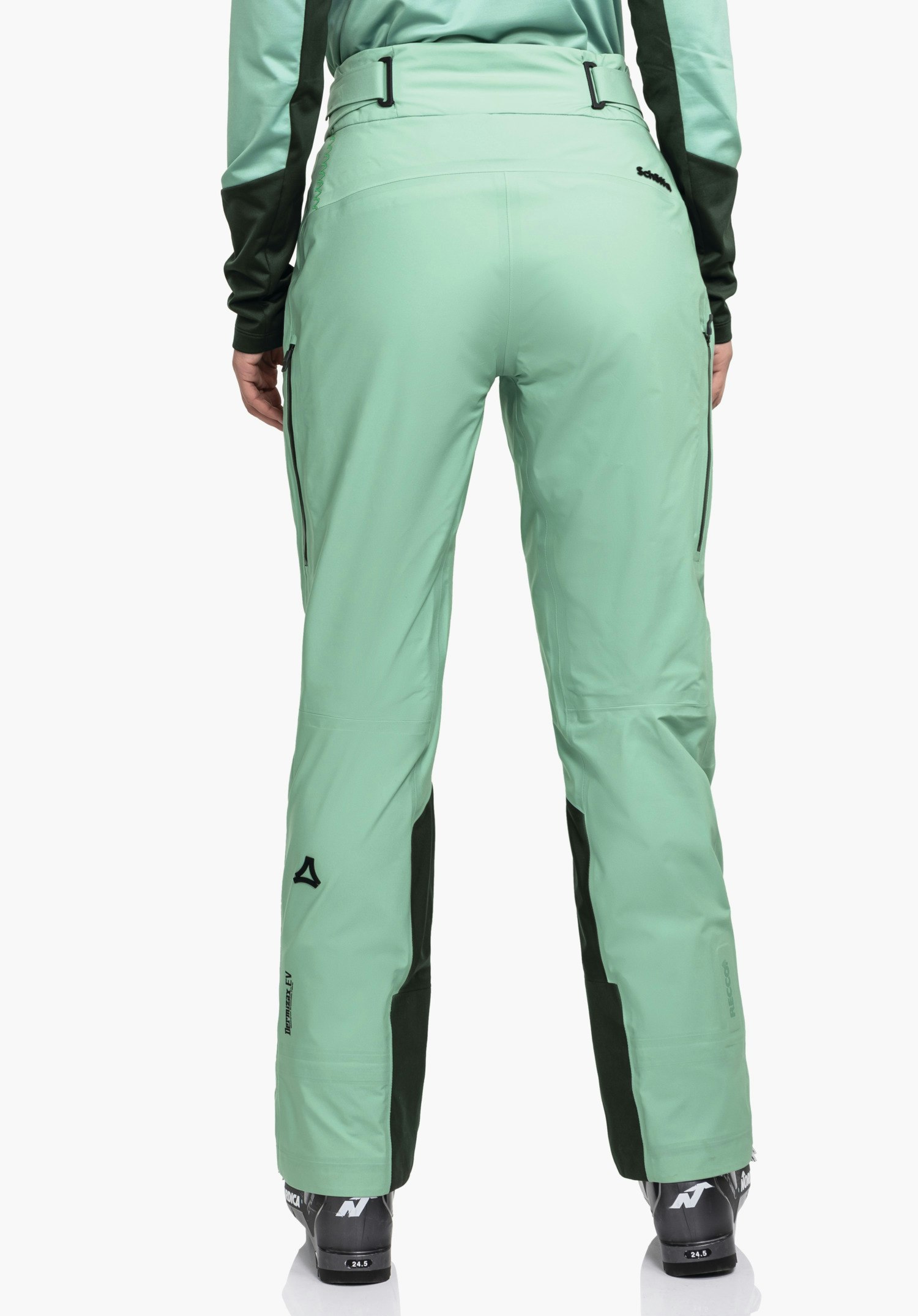 High-tech hardshell pants with thermal zones