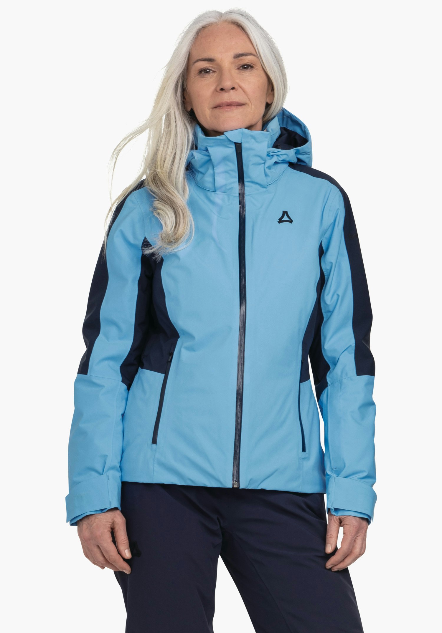 Color Block ski jacket with ventilation