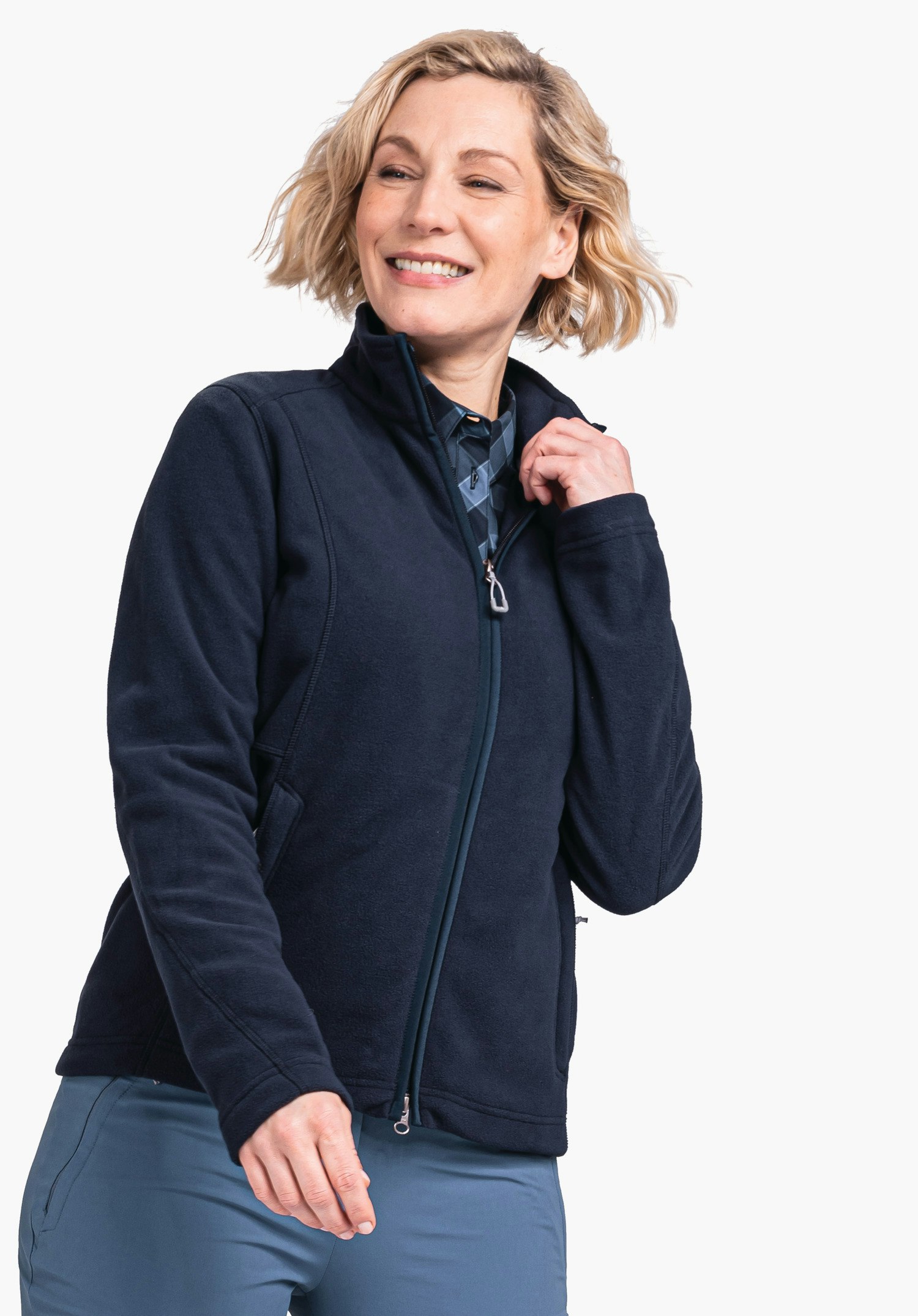 Fleece jacket with high wearing comfort