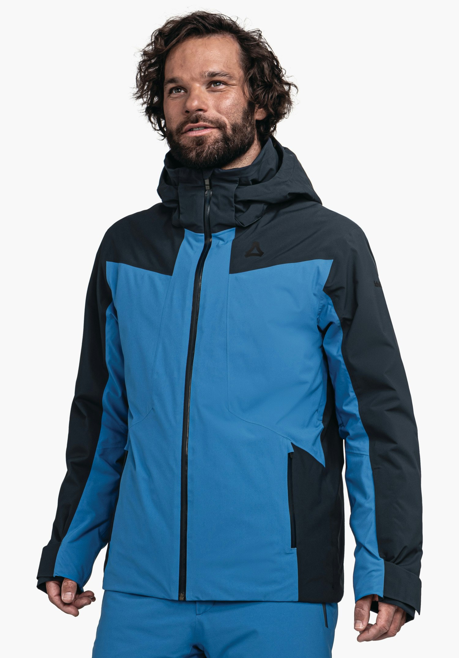Color Block ski jacket with ventilation