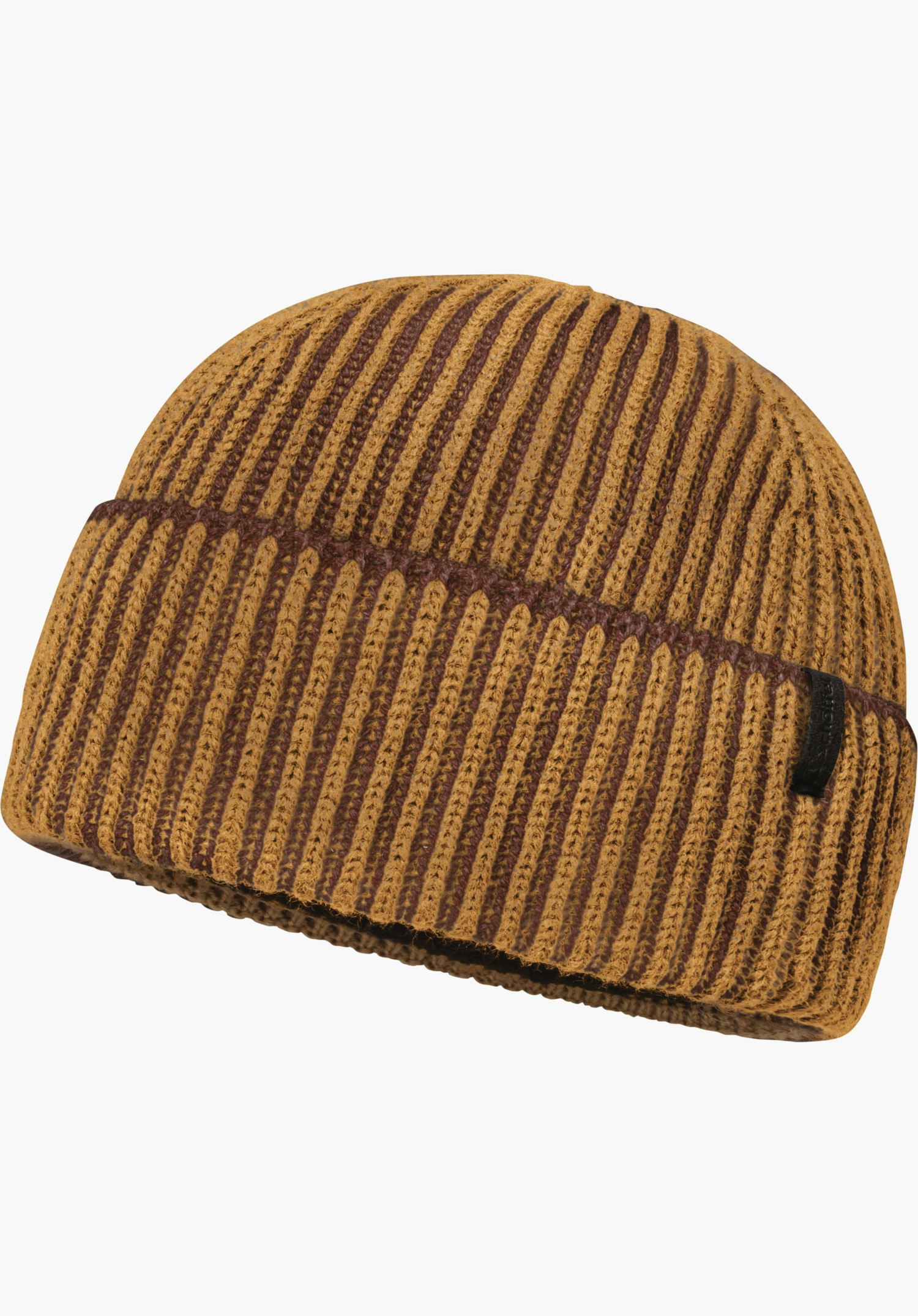 Rib knit hat in 2 tone look