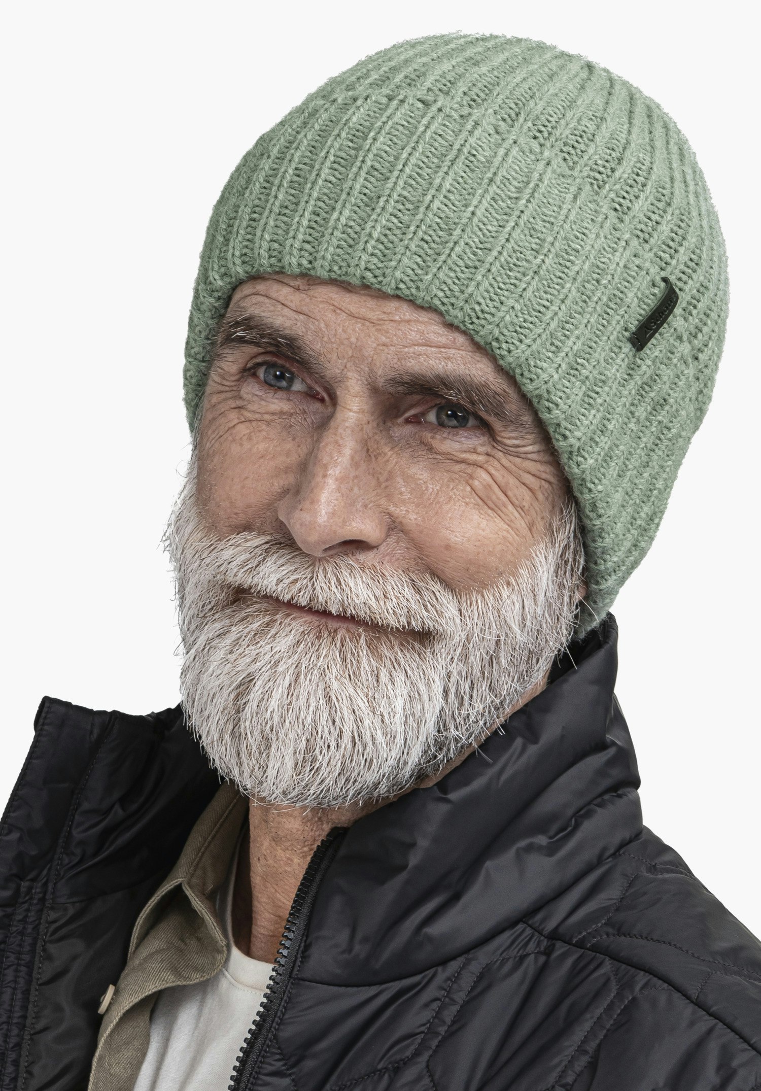 Rib-knit hat with soft fleece lining