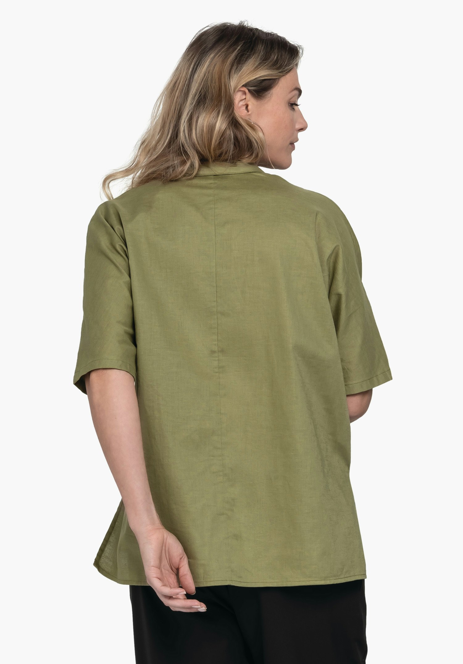 Summery oversized short-sleeved blouse