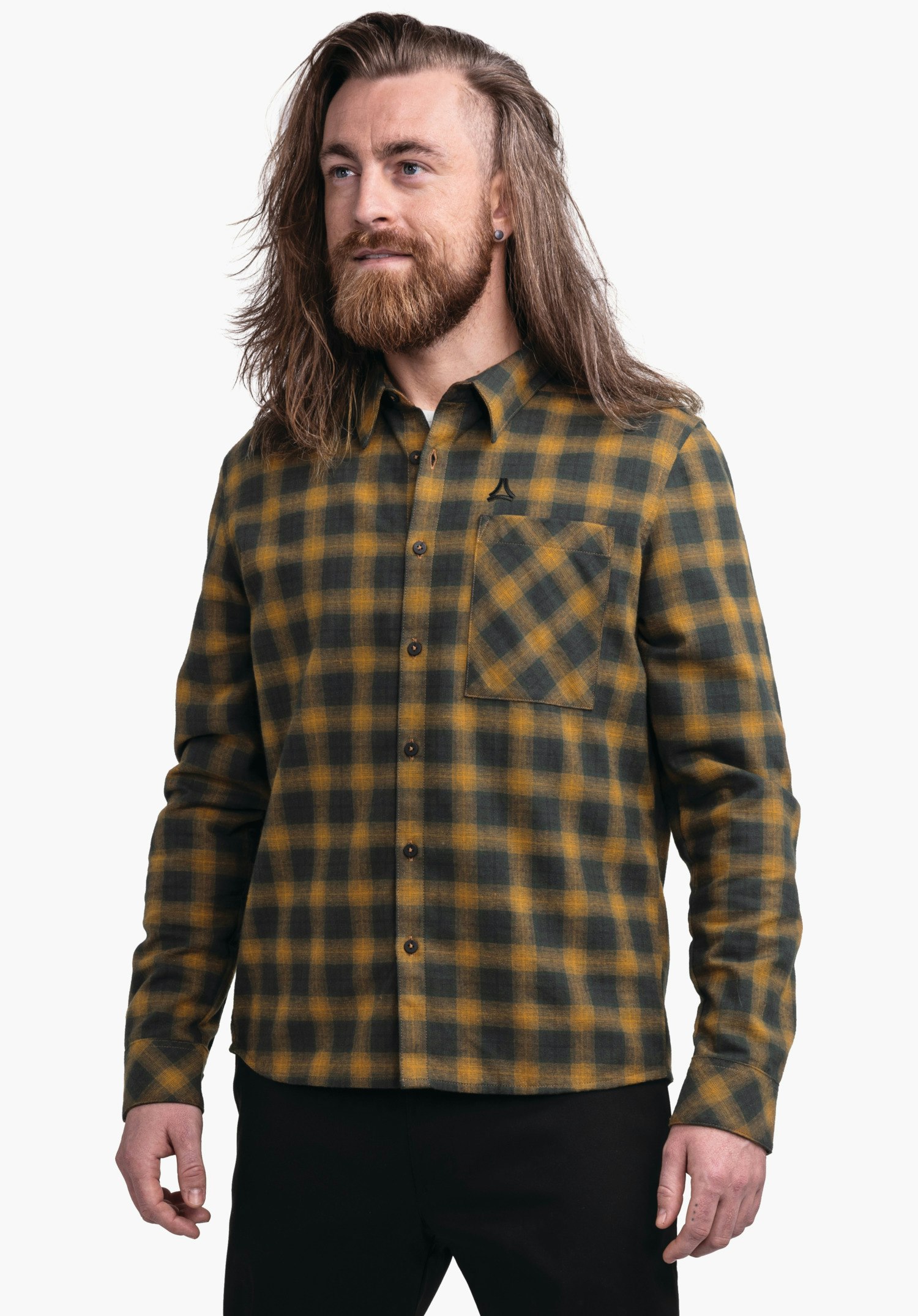 Soft flannel shirt with check pattern
