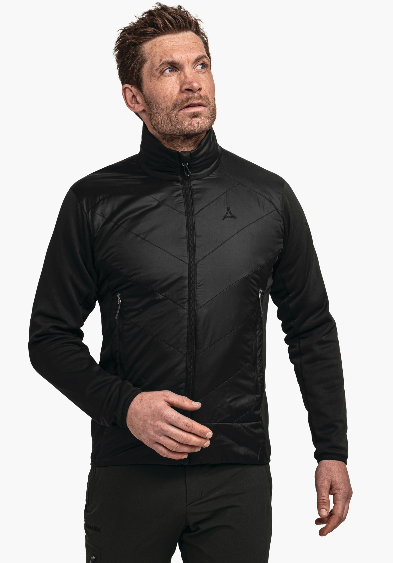 Compressible windproof hybrid jacket