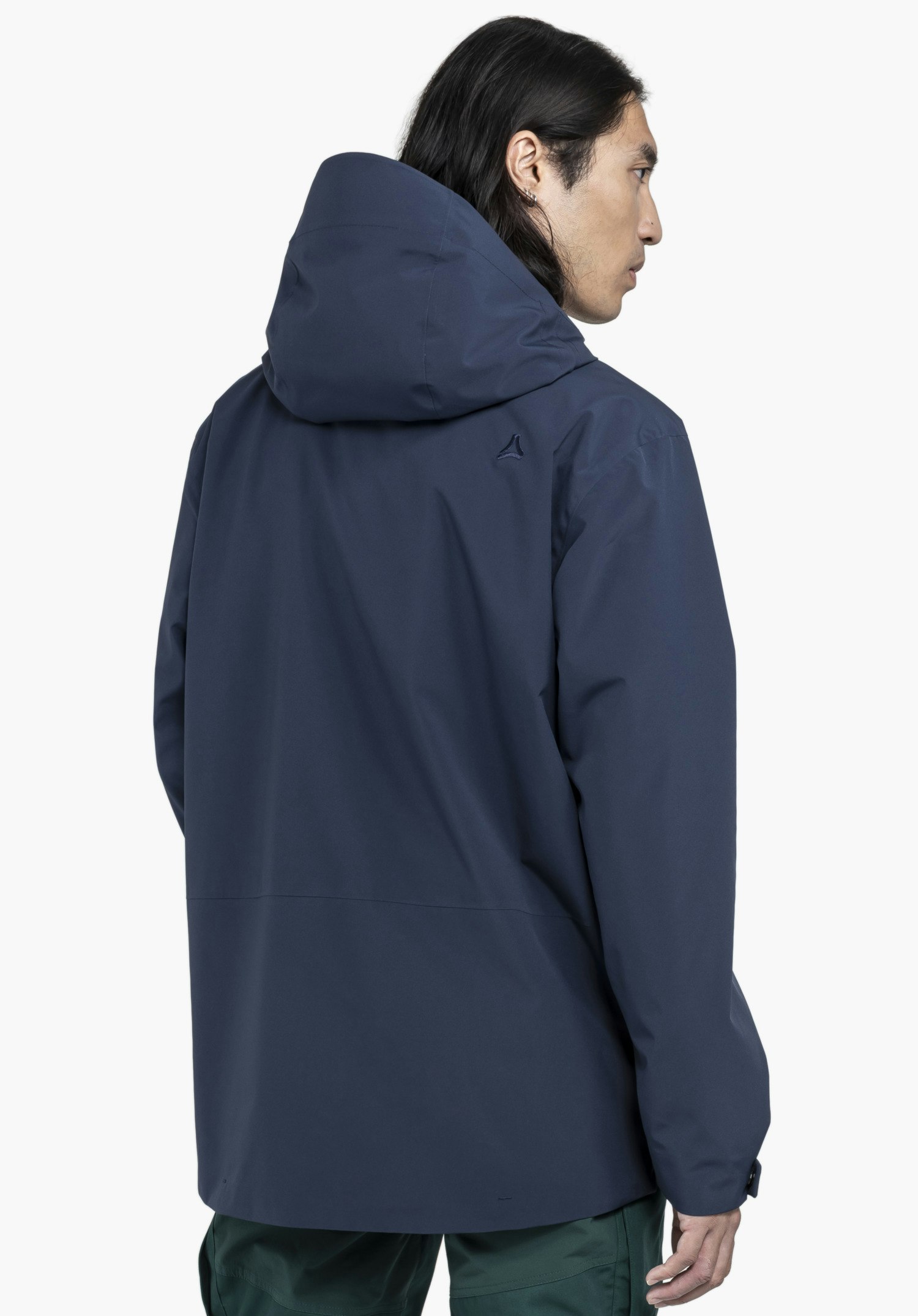 Recyclable rain jacket with stretch
