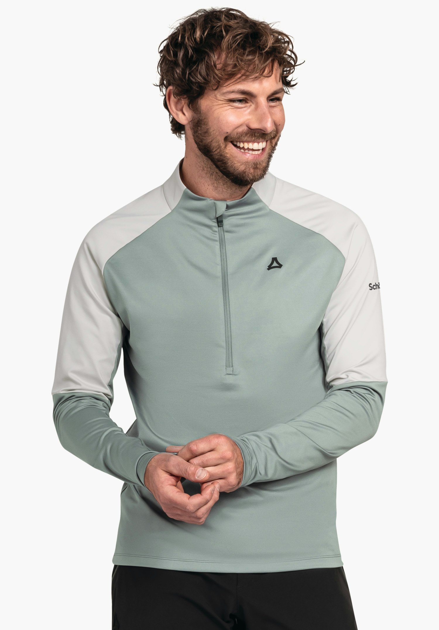 Sporty color block half-zip