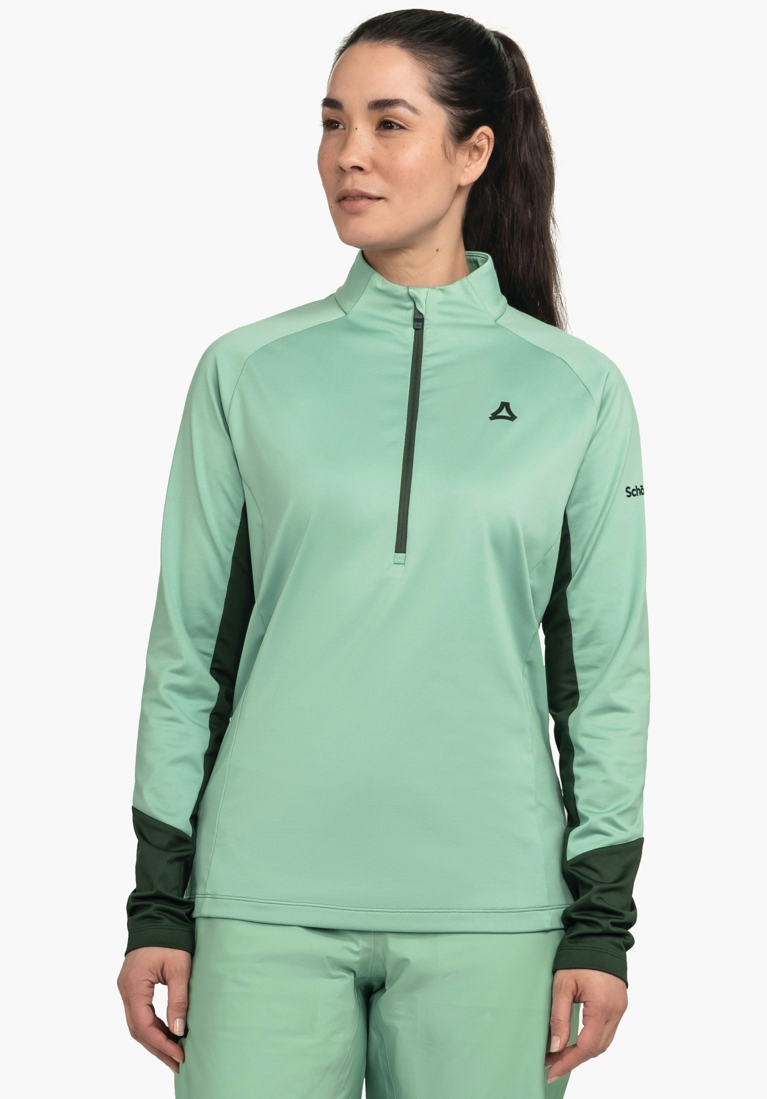 Sporty color block half-zip