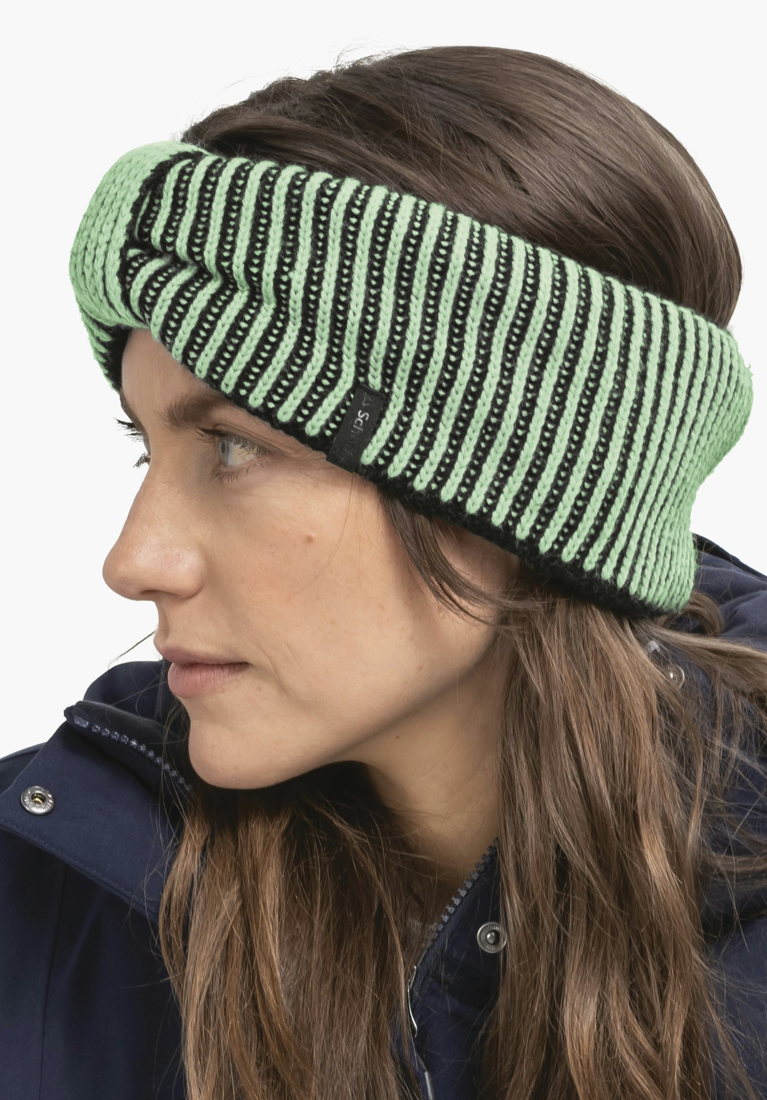 Rib-knit headband in 2-tone look