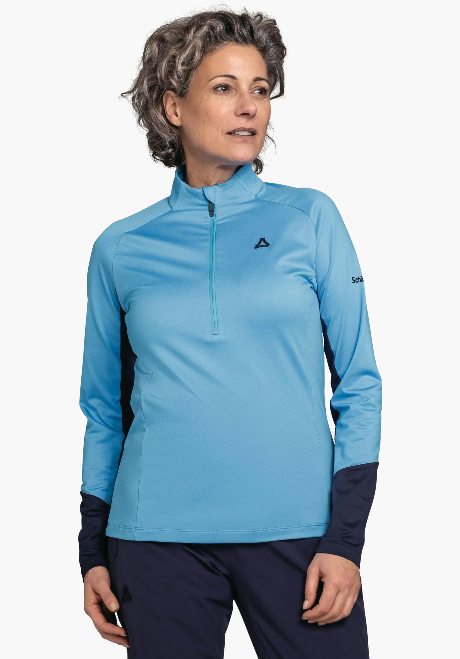 Sporty color block half-zip
