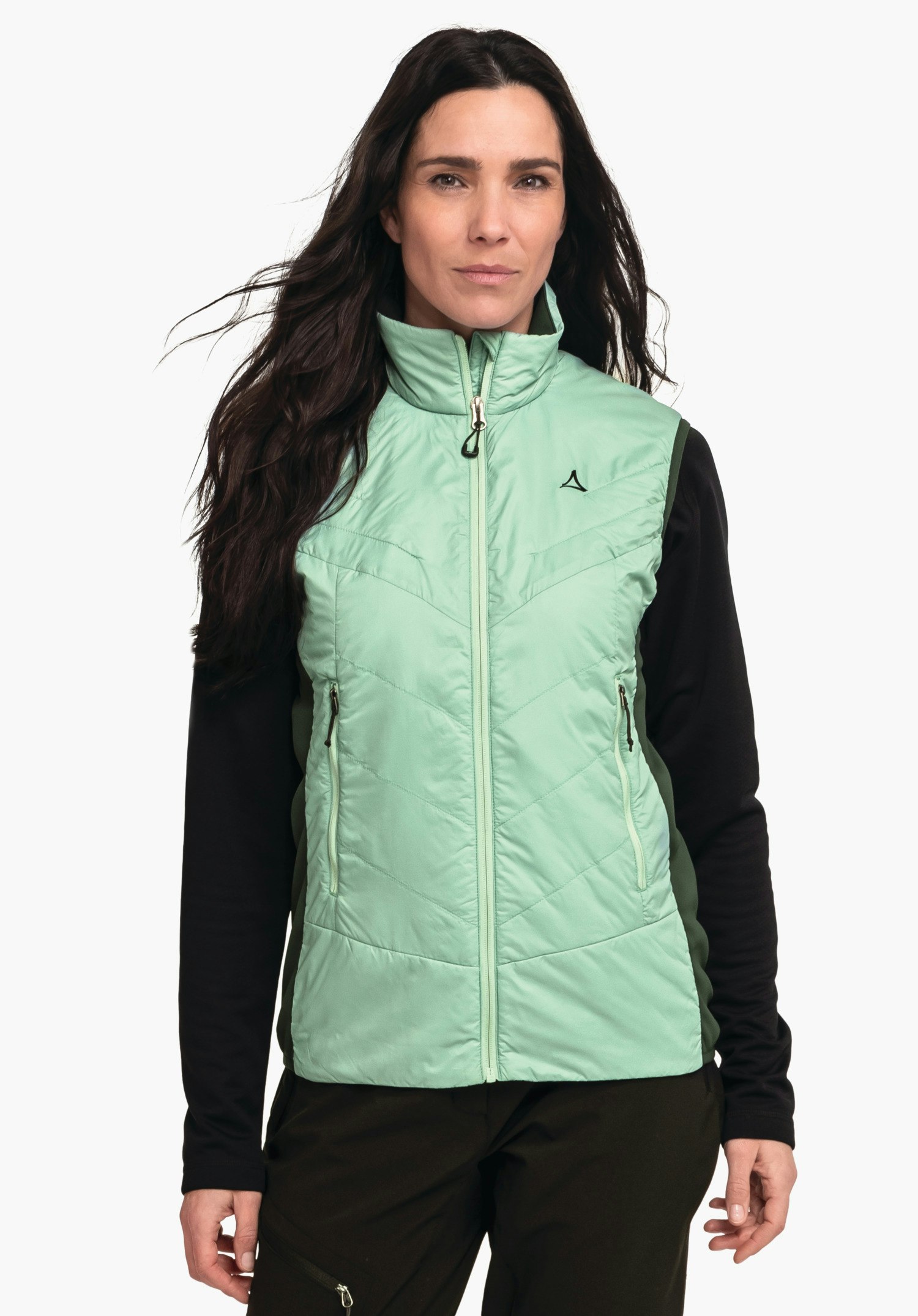 Windproof hybrid vest for hiking