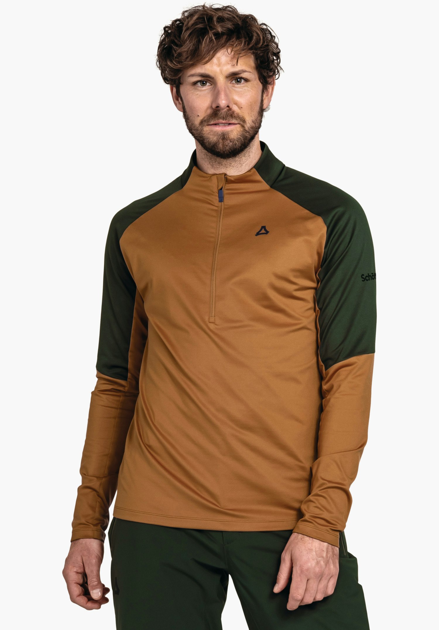 Sporty color block half-zip