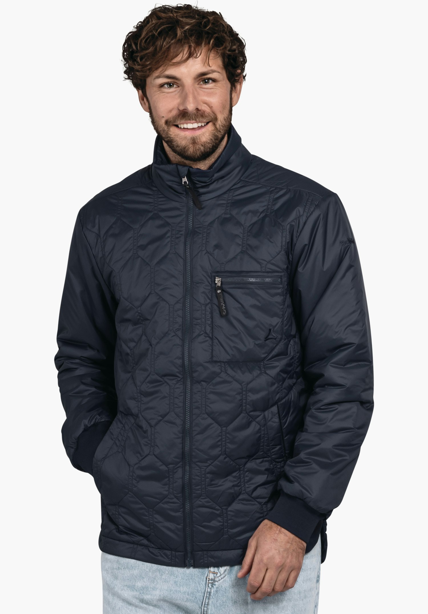 Lightweight insulated jacket with decorative quilting