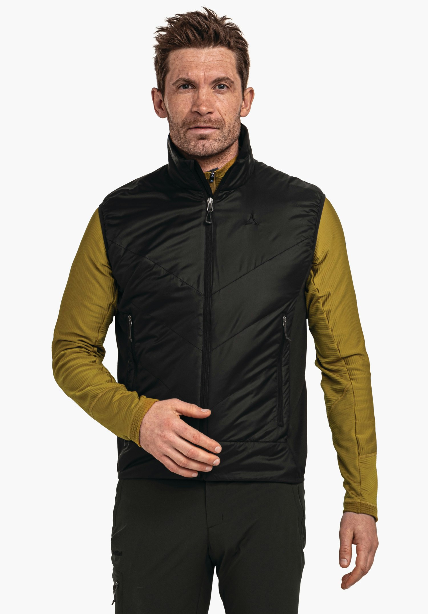 Windproof hybrid vest for hiking