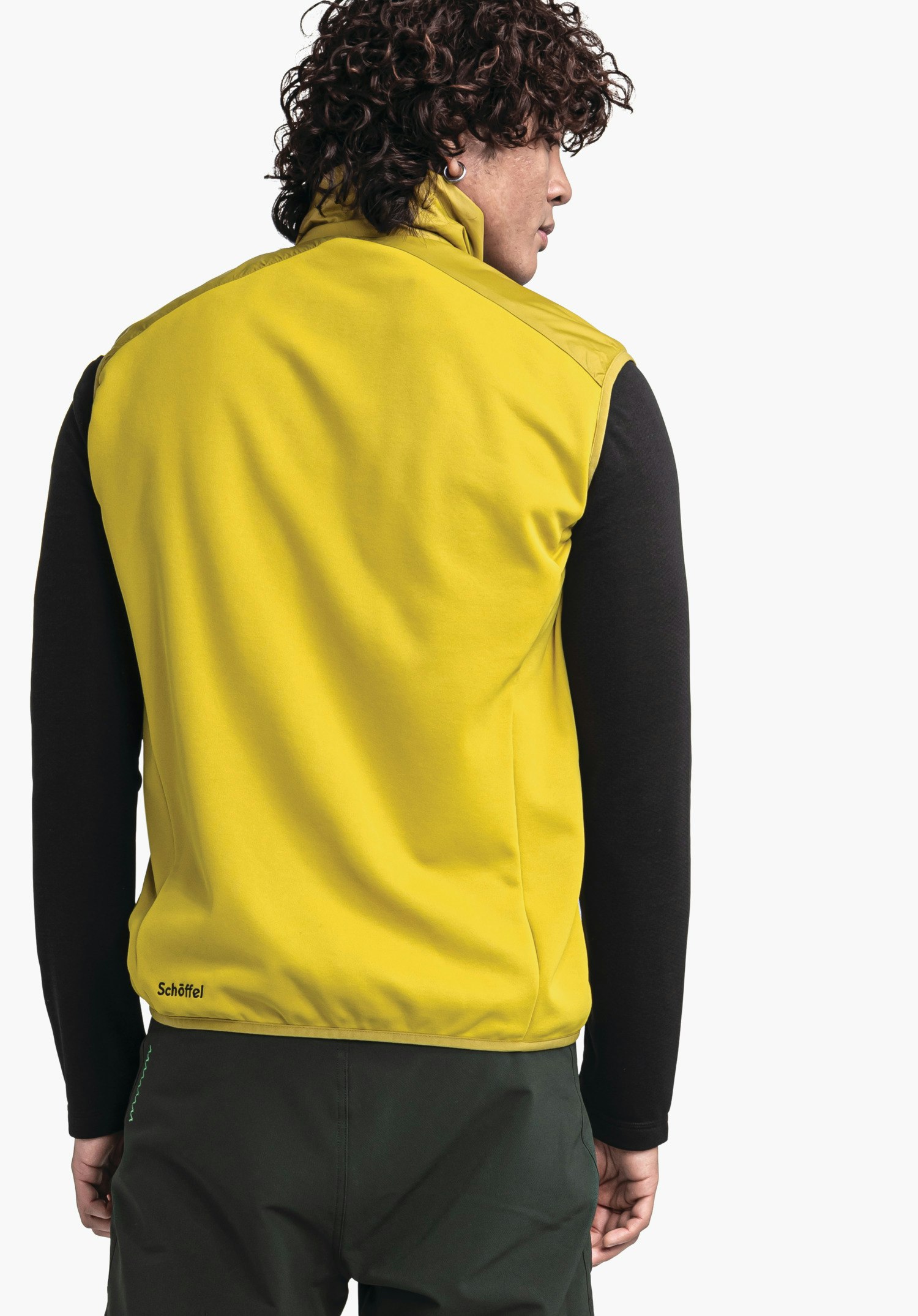 Windproof hybrid vest for hiking