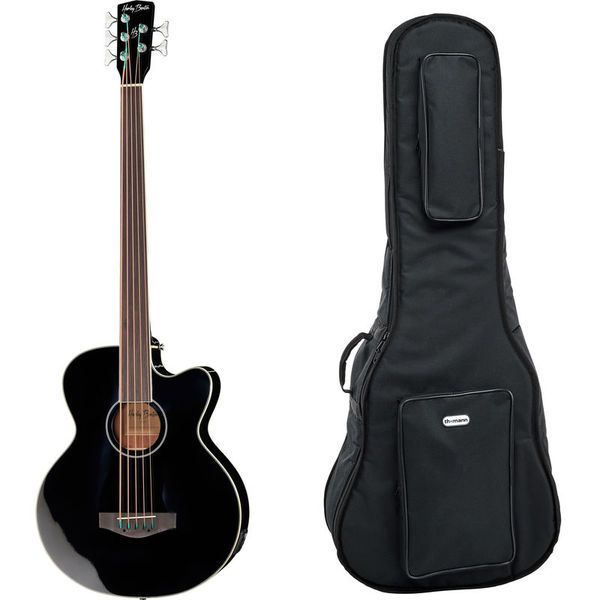 Harley Benton B-35BK-FL Acoustic Bass Bundle