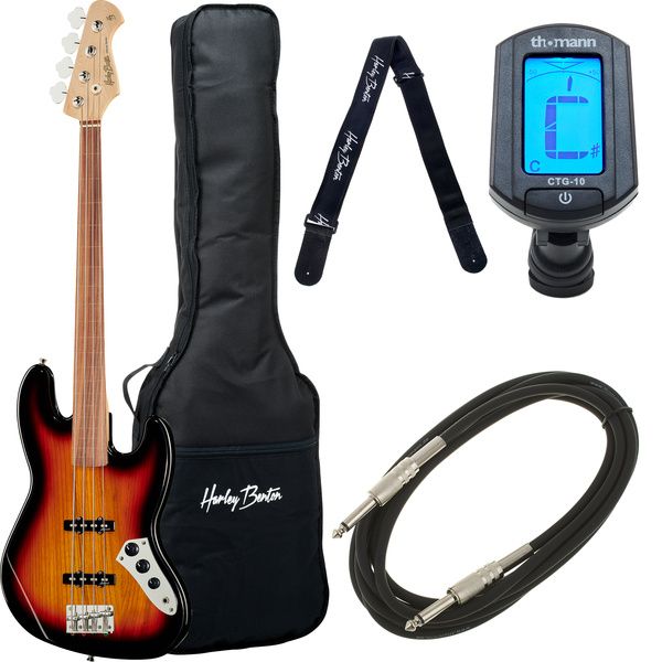 Harley Benton JB-40FL 3-Tone Sunburst Bundle