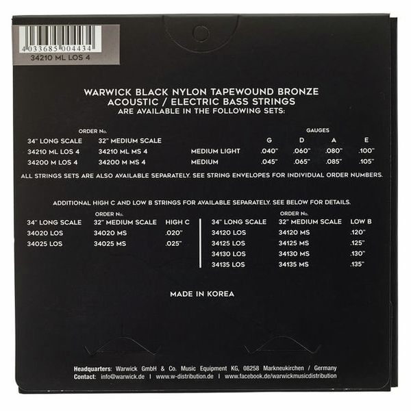 Warwick Bass String Set 040