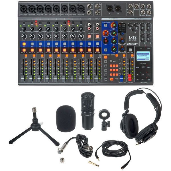 Zoom LiveTrak L-12 Podcast Mic Set