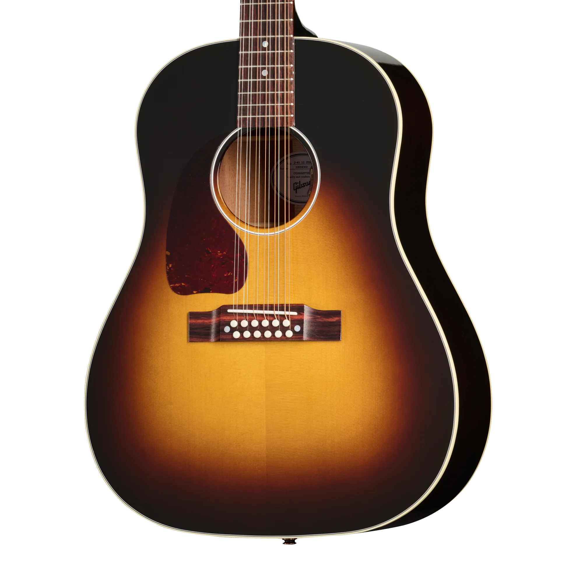Gibson J-45 Standard 12-String, Left-Handed, Vintage Sunburst