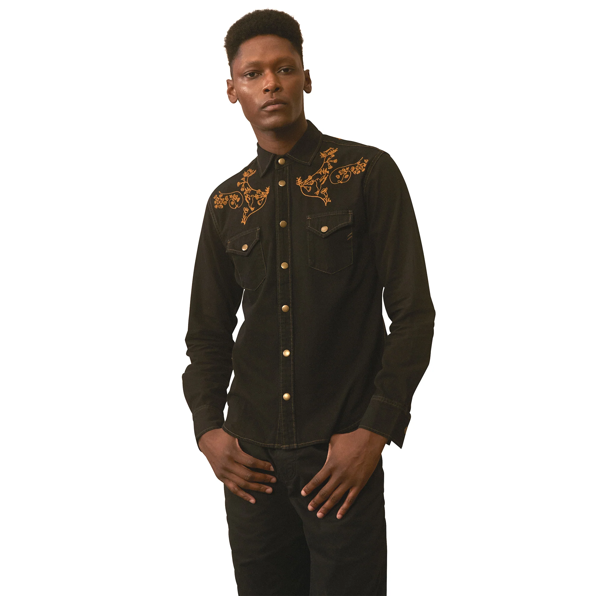 Billy Reid x Gibson Embroidered Denim Shirt