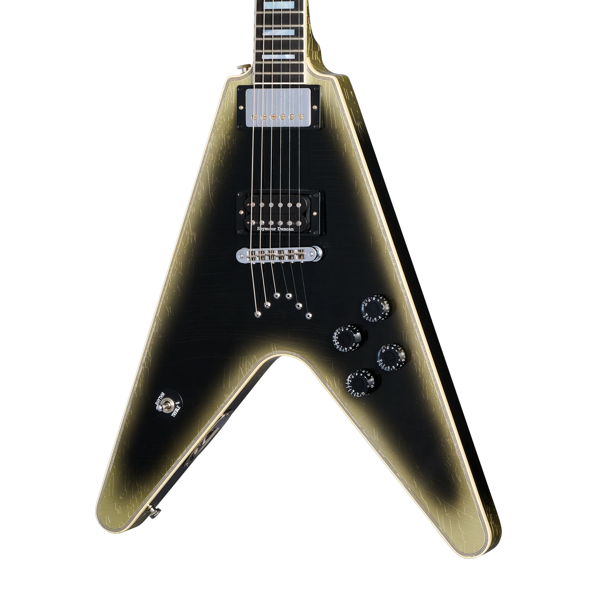 Gibson Custom Adam Jones Flying V Collector's Edition, Reverse Antique Silverburst